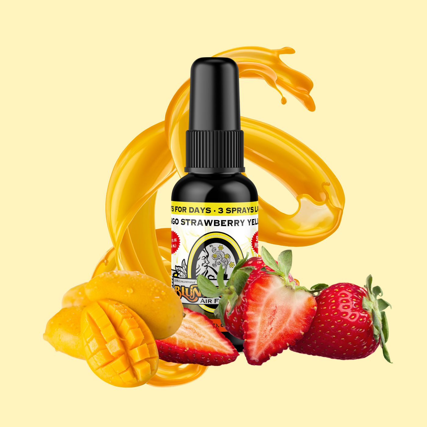 Mango Strawberry Yellow Air Freshener Spray