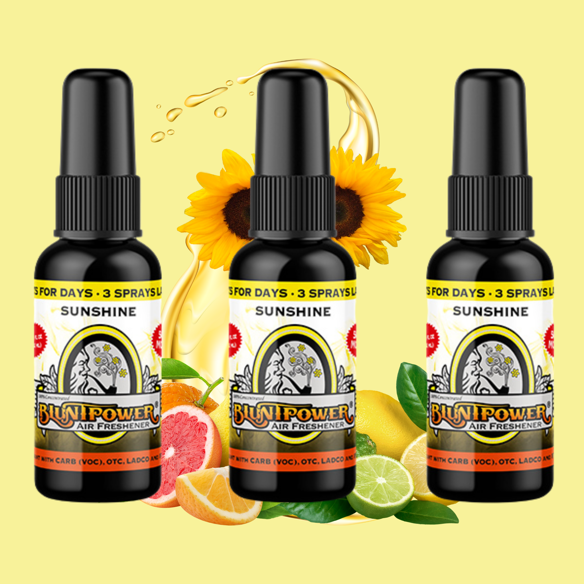 Sunshine Air Freshener Spray Bundle (3 pack) - BluntPower Air Freshener