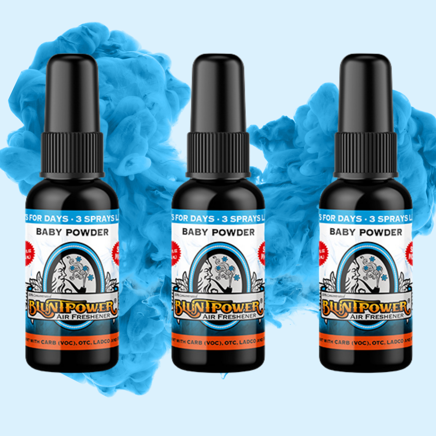 Baby Powder Long Lasting Spray Air Freshener Bundle (3 Pack) - BluntPower Air Freshener