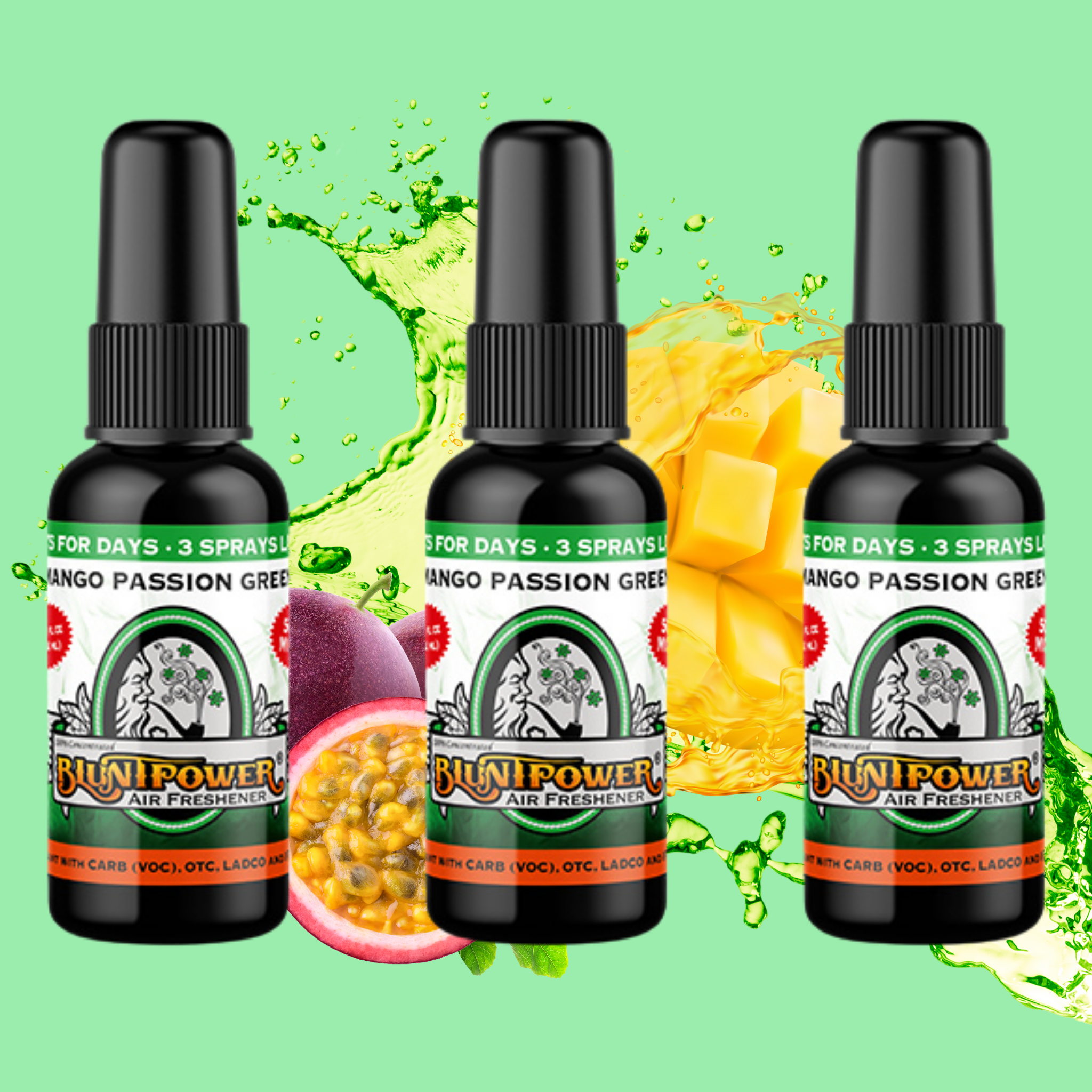 Mango Passion Green Air Freshener Spray - BluntPower Air Freshener