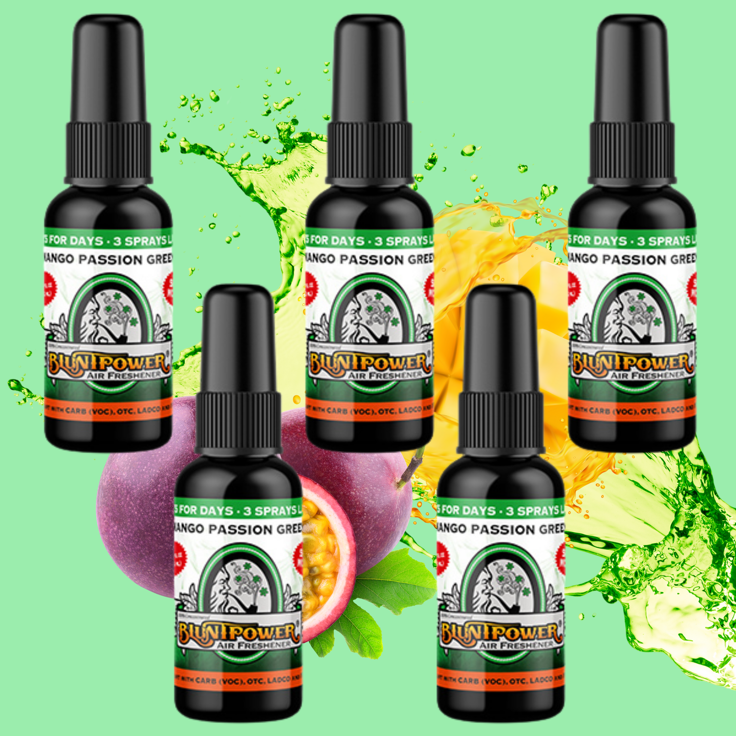 Mango Passion Green Air Freshener Bundle (5 Pack) - BluntPower Air Freshener