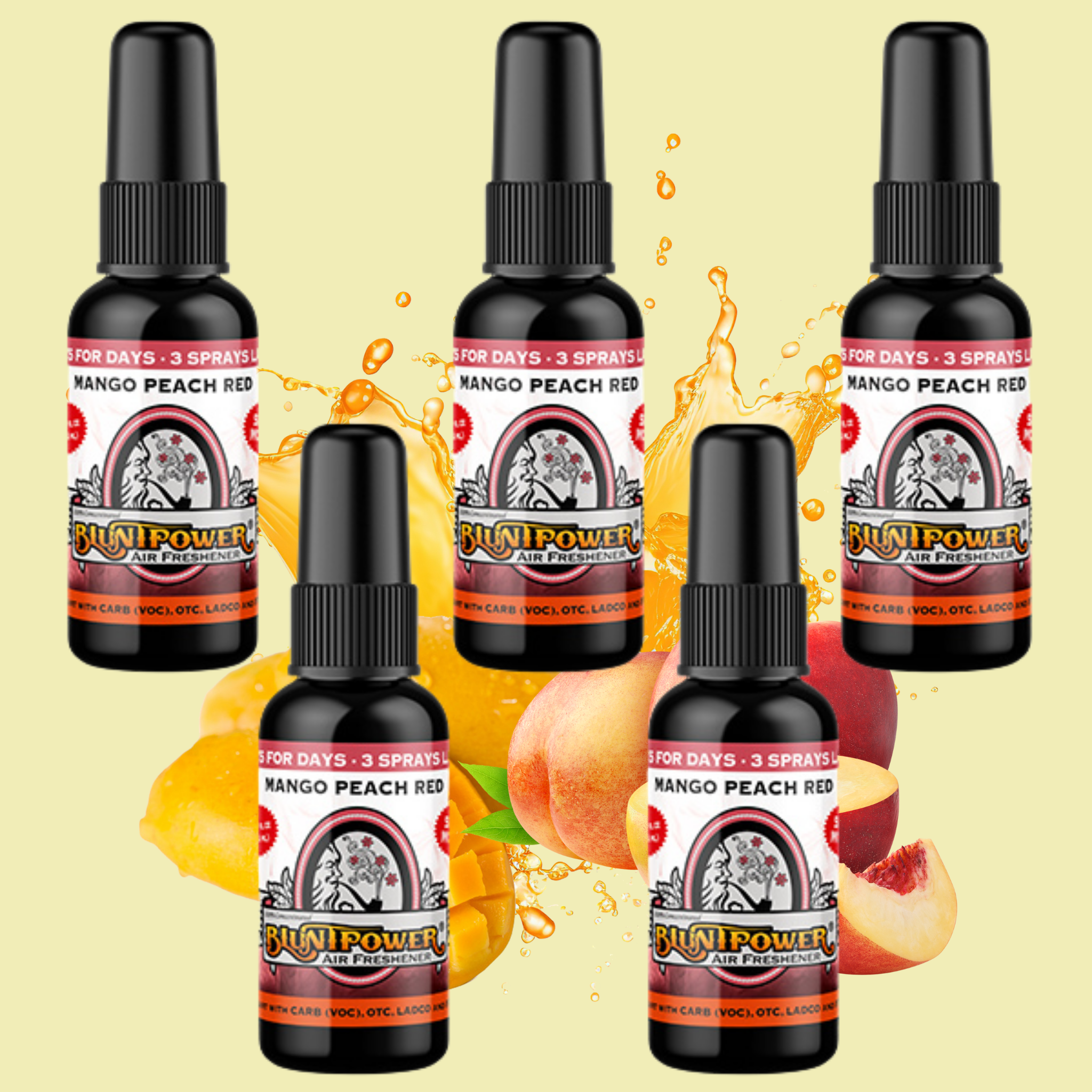 Mango Peach Red Air Freshener Bundle (5 Pack) - BluntPower Air Freshener