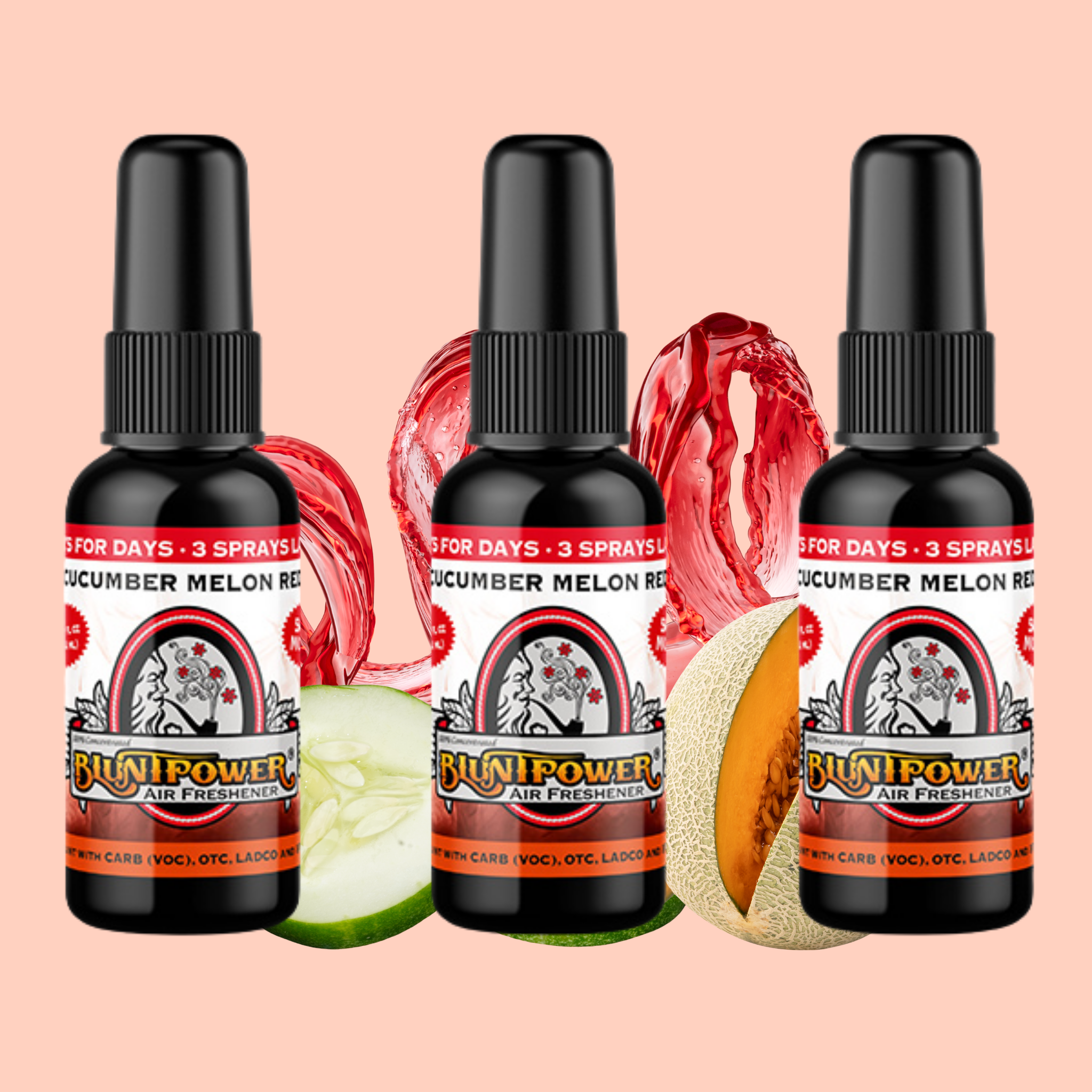 Cucumber Melon Red Air Freshener Spray - BluntPower Air Freshener