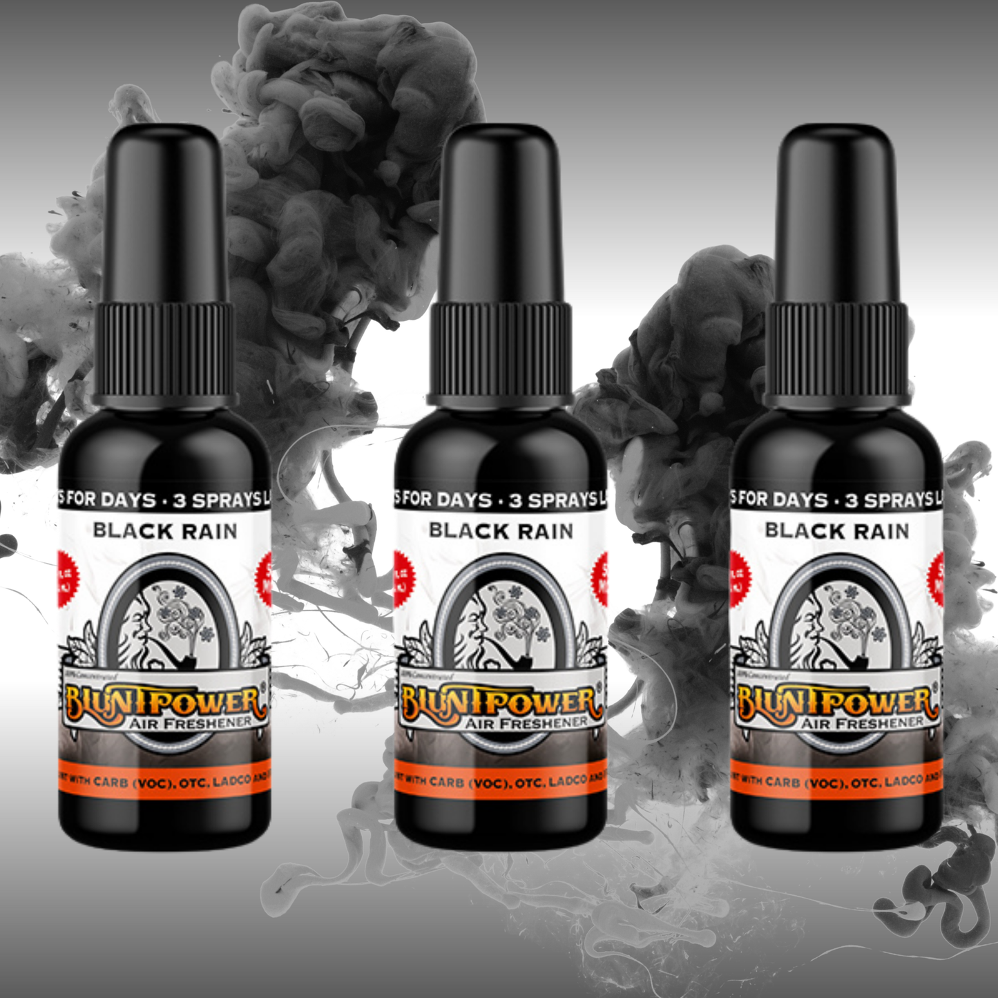 Black Rain Spray Air Freshener Bundle (3 Pack) - BluntPower Air Freshener