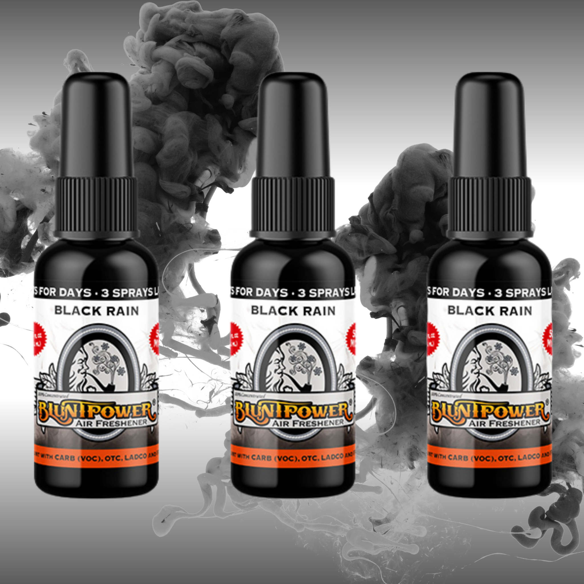 Black Rain Spray Air Freshener Bundle (3 Pack) - BluntPower Air Freshener