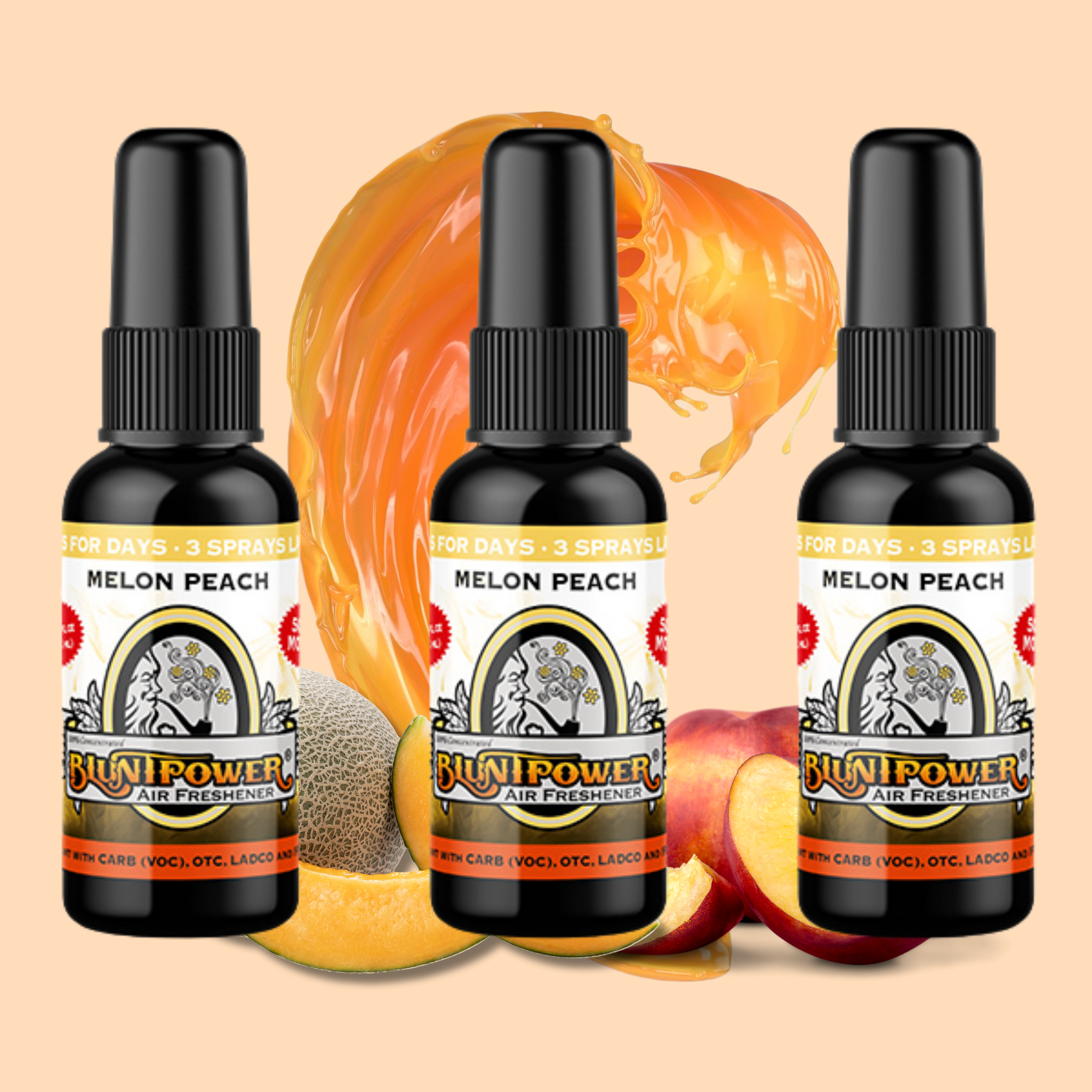 Melon Peach Air Freshener Bundle (3 Pack) - BluntPower Air Freshener