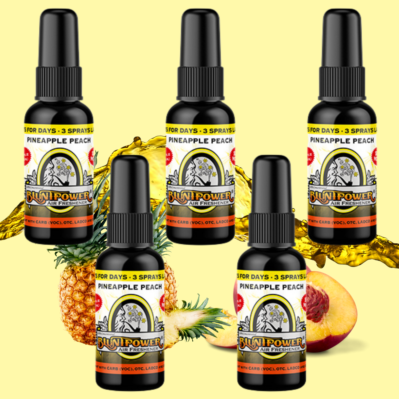 Pineapple Peach Air Freshener Bundle (5 Pack) - BluntPower Air Freshener