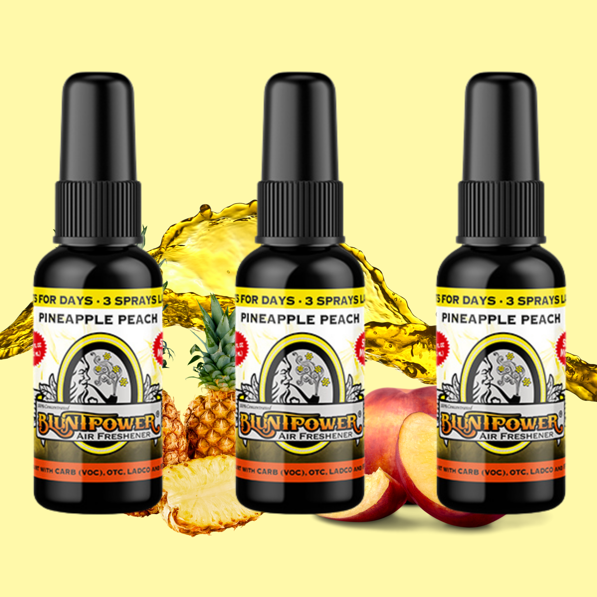 Pineapple Peach Air Freshener Bundle (3 Pack) - BluntPower Air Freshener