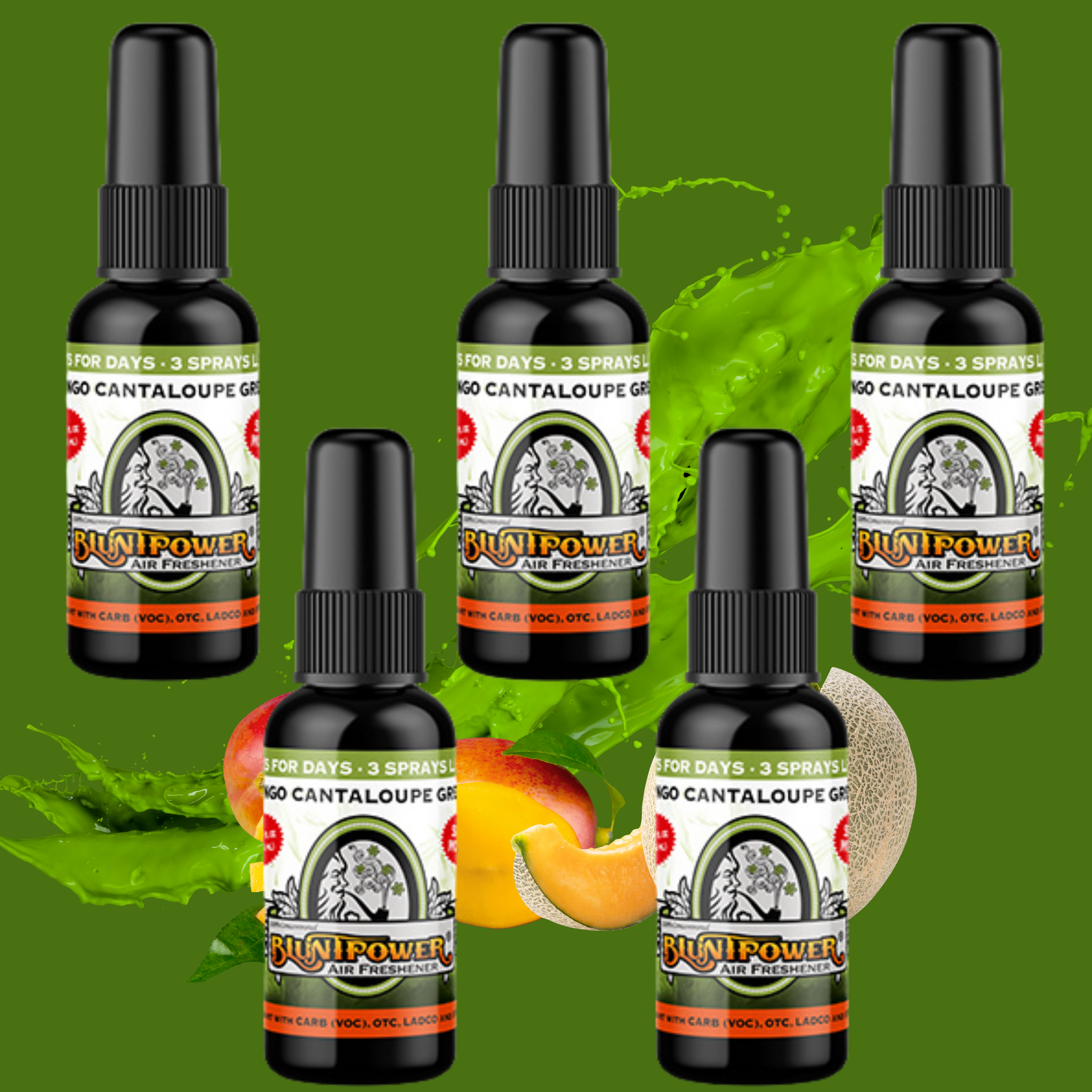 Mango Cantaloupe Green Air Freshener Spray - BluntPower Air Freshener