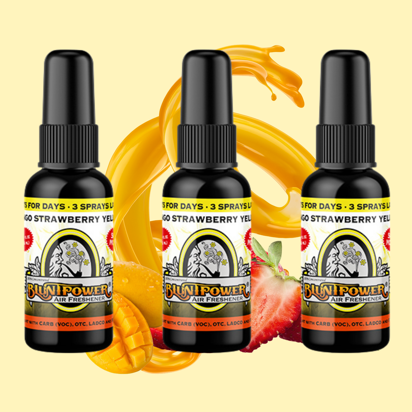 Mango Strawberry Yellow Air Freshener Bundle (3 Pack) - BluntPower Air Freshener