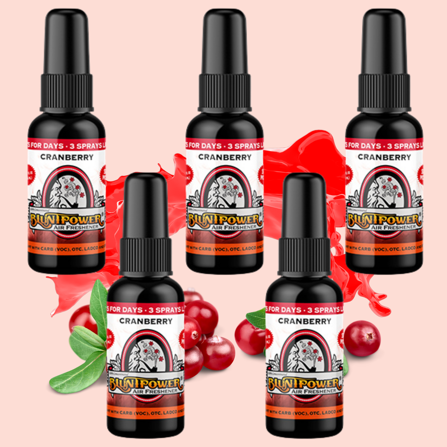 Cranberry Spray Air Freshener Bundle (5 Pack) - BluntPower Air Freshener