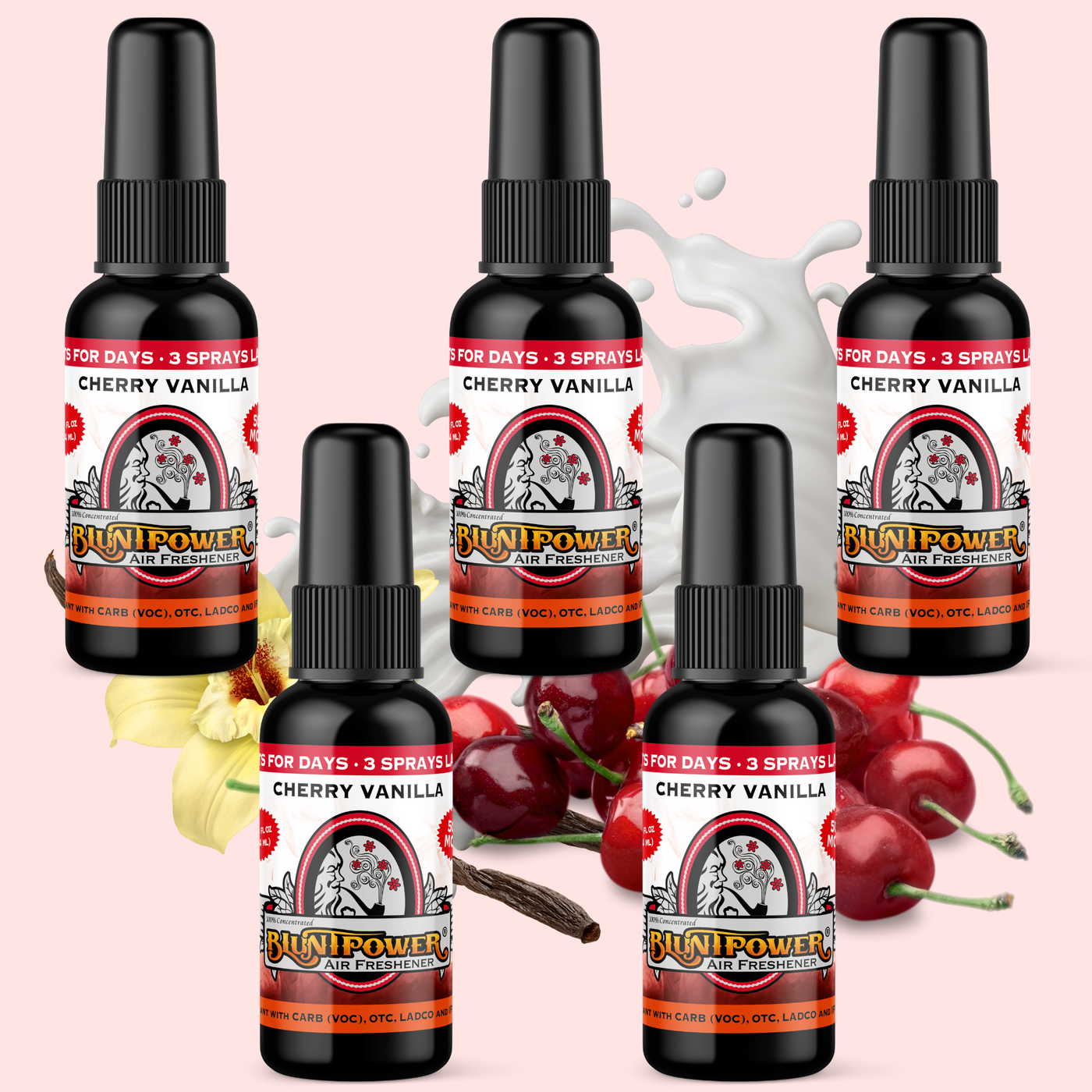 Cherry Vanilla Spray Air Freshener Bundle (5 Pack) - BluntPower Air Freshener