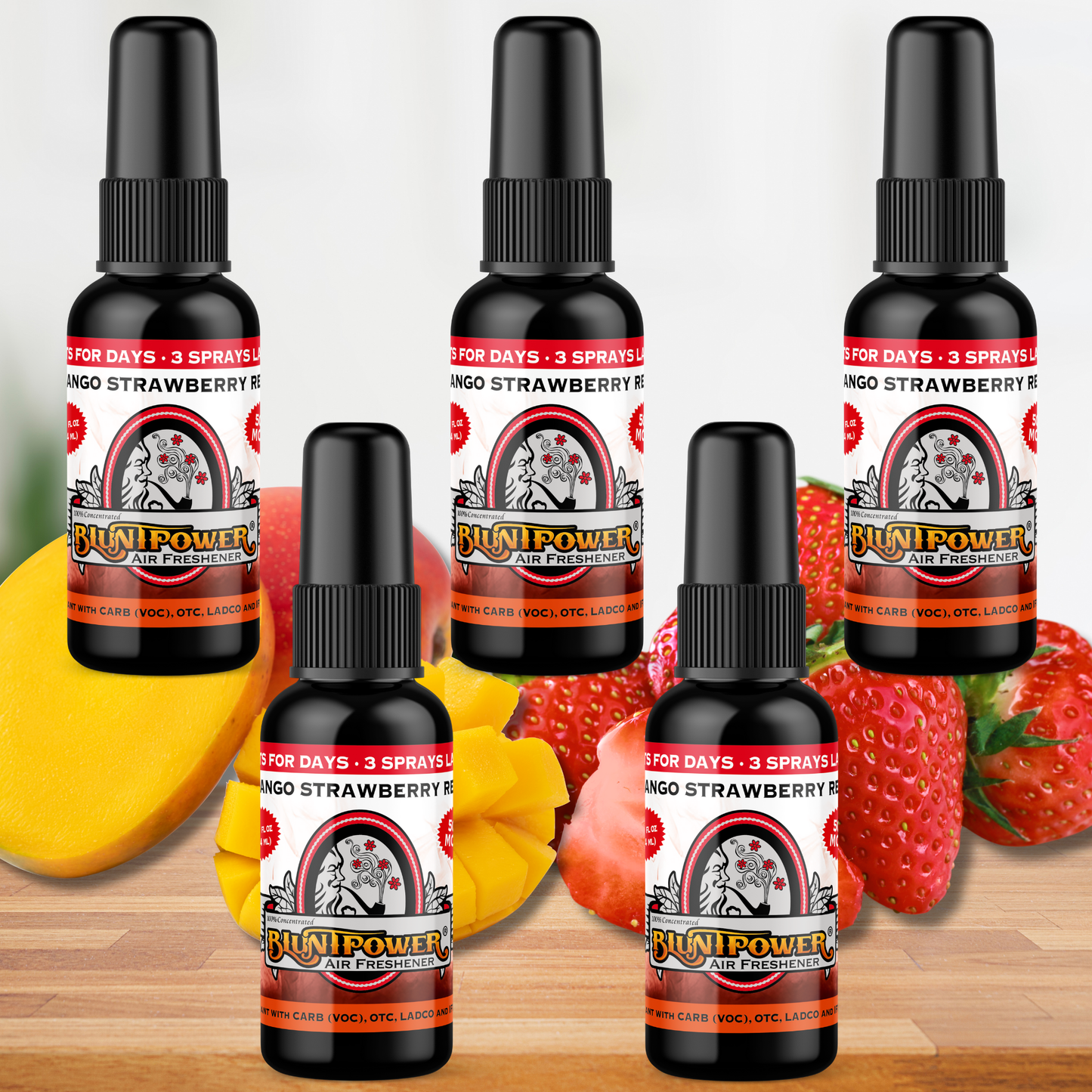 Mango Strawberry Red Air Freshener Bundle (5 Pack) - BluntPower Air Freshener