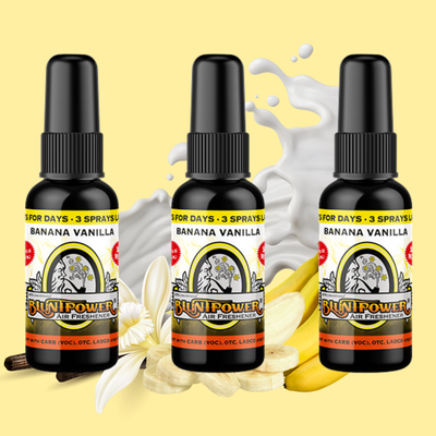 Banana Vanilla Air Freshener Spray Bundle (3 Pack) - BluntPower Air Freshener