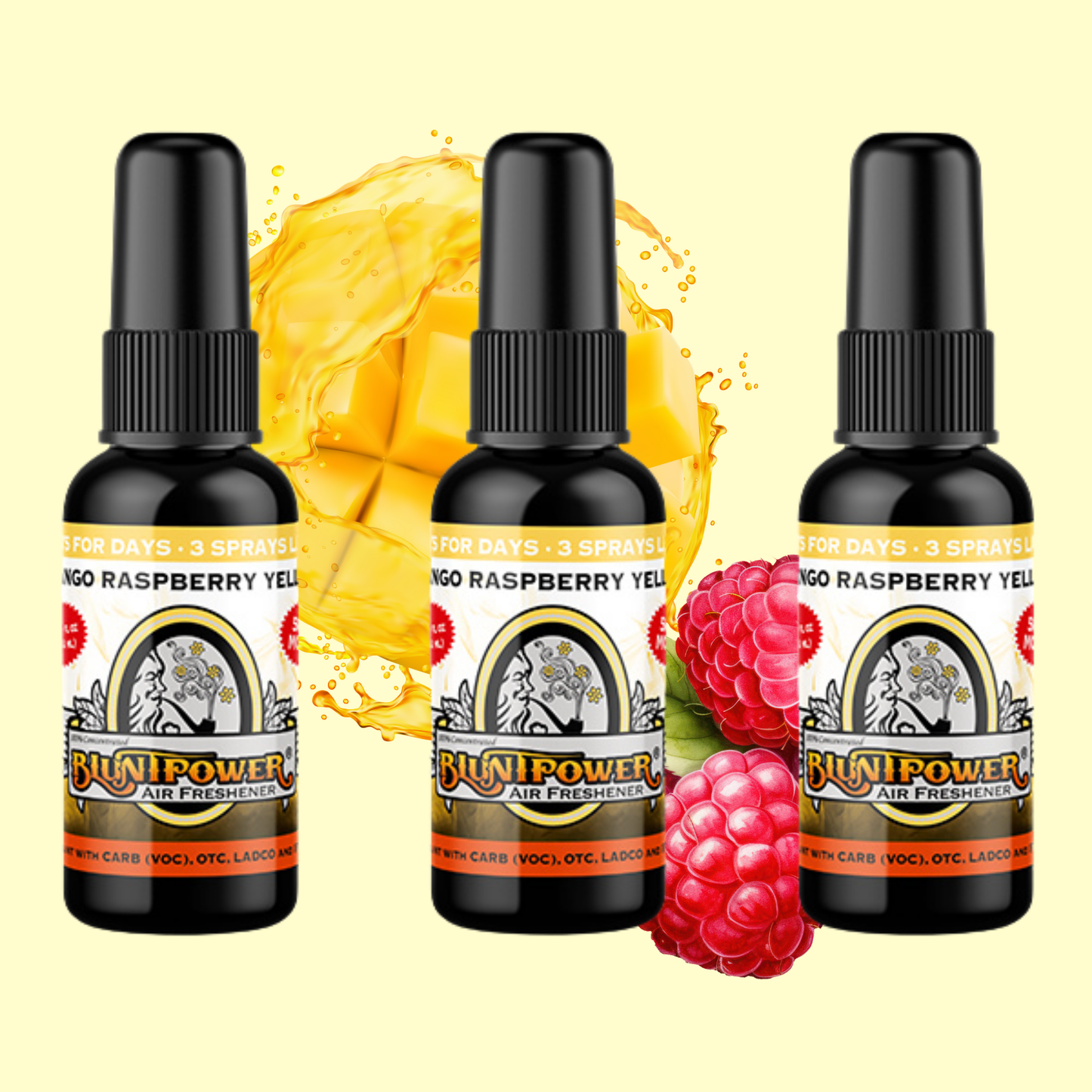 Mango Raspberry Yellow Air Freshener Spray - BluntPower Air Freshener