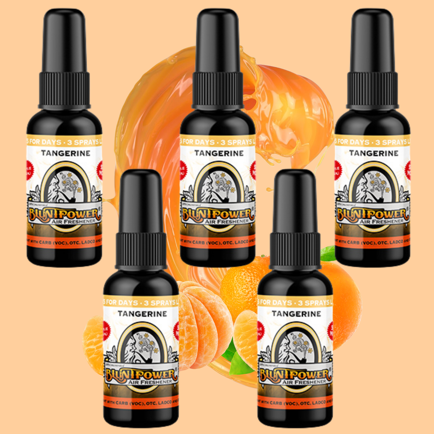 Tangerine Air Freshener Bundle (5 Pack) - BluntPower Air Freshener