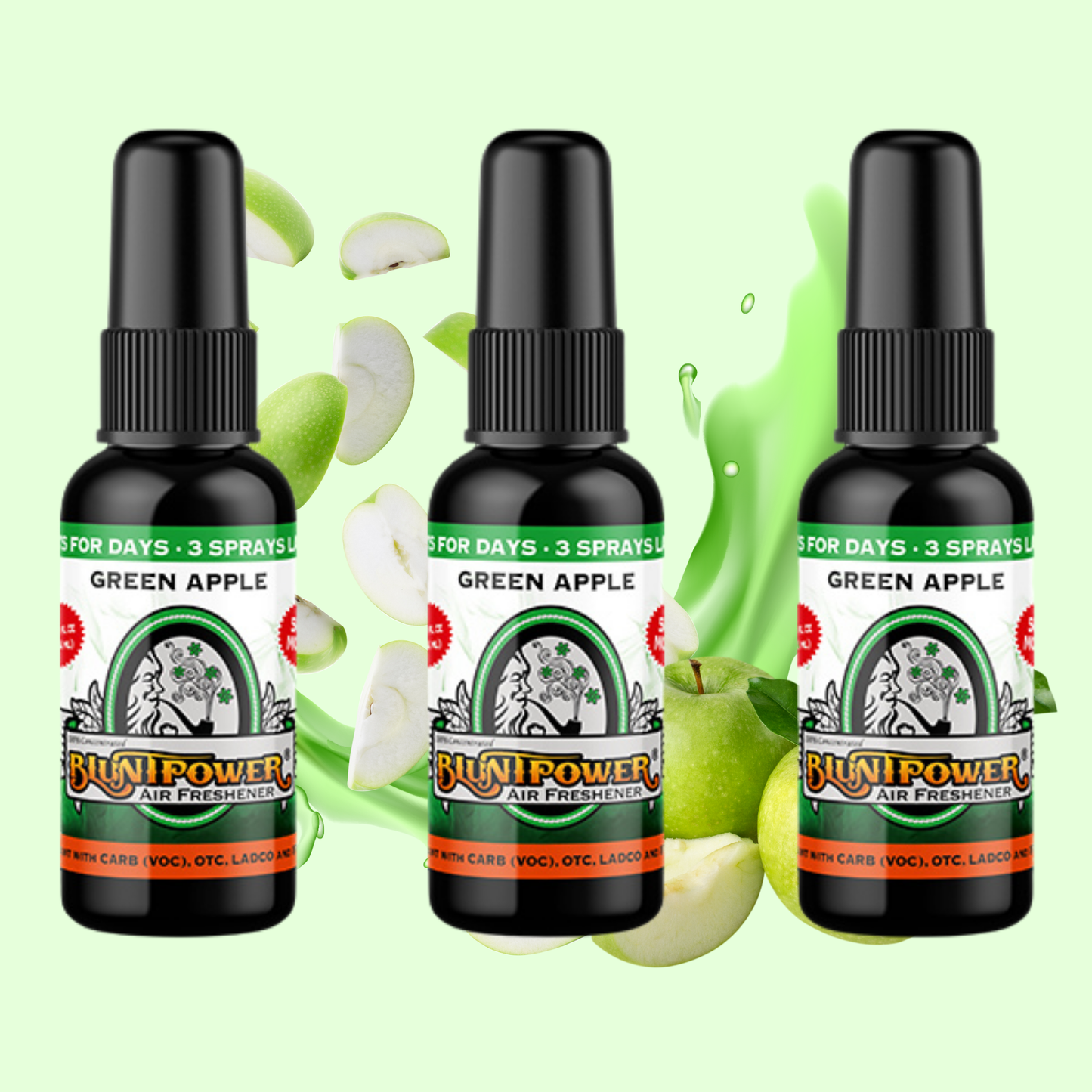 Green Apple Spray Air Freshener Bundle (3 Pack) - BluntPower Air Freshener