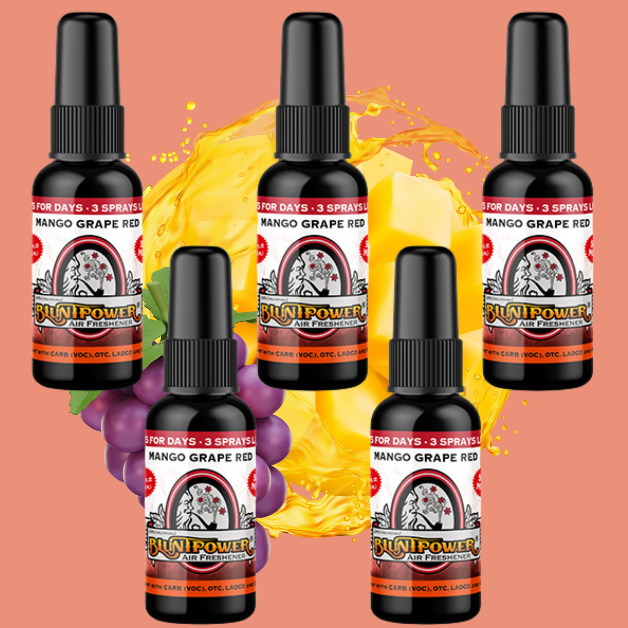 Mango Grape Red Air Freshener Spray - BluntPower Air Freshener