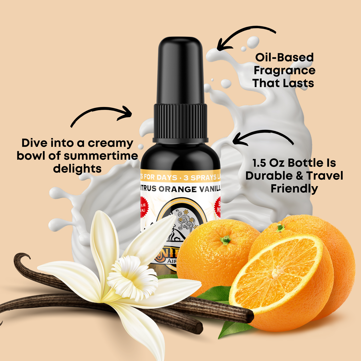 Citrus Orange Vanilla Air Freshener Spray