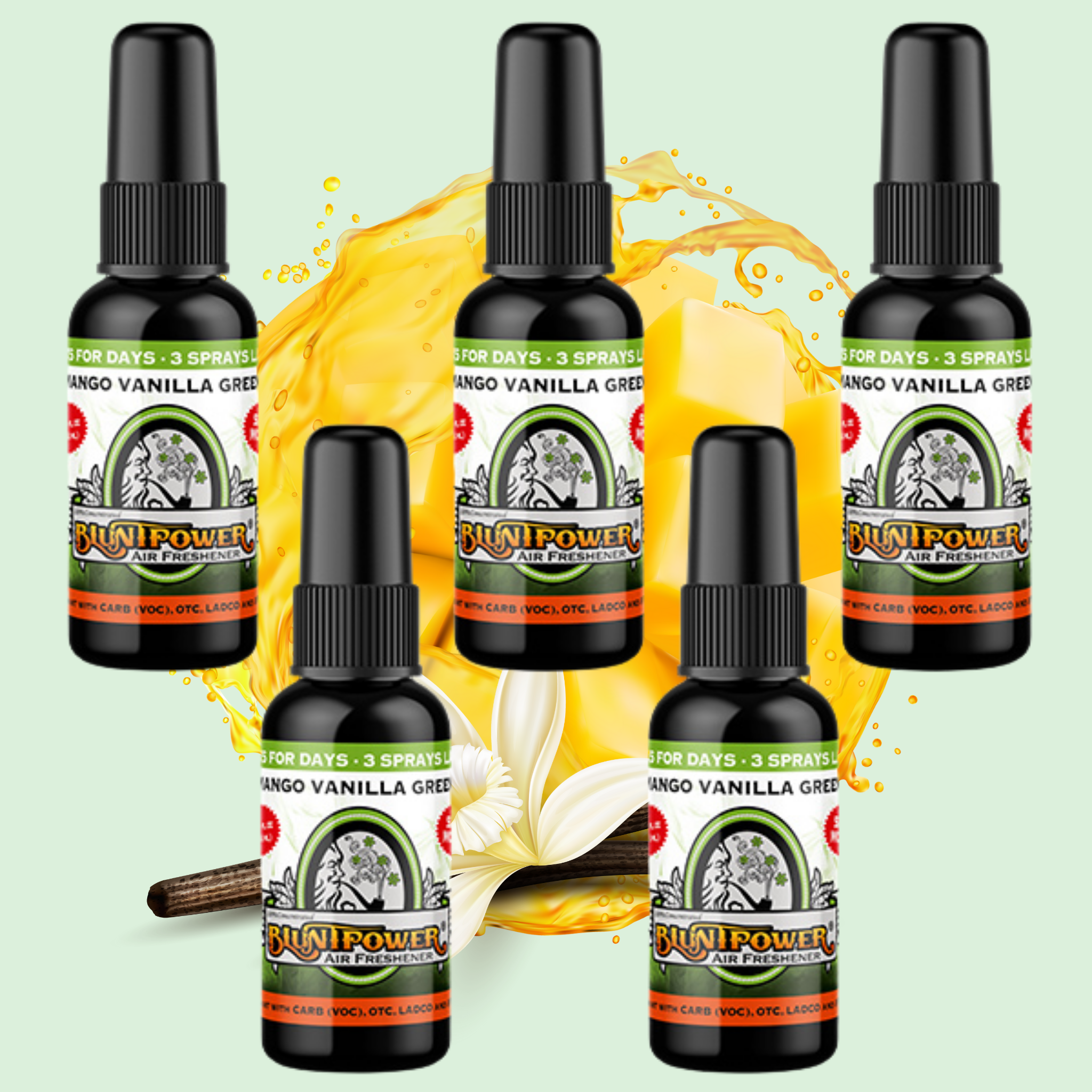 Mango Vanilla Green Air Freshener Spray - BluntPower Air Freshener