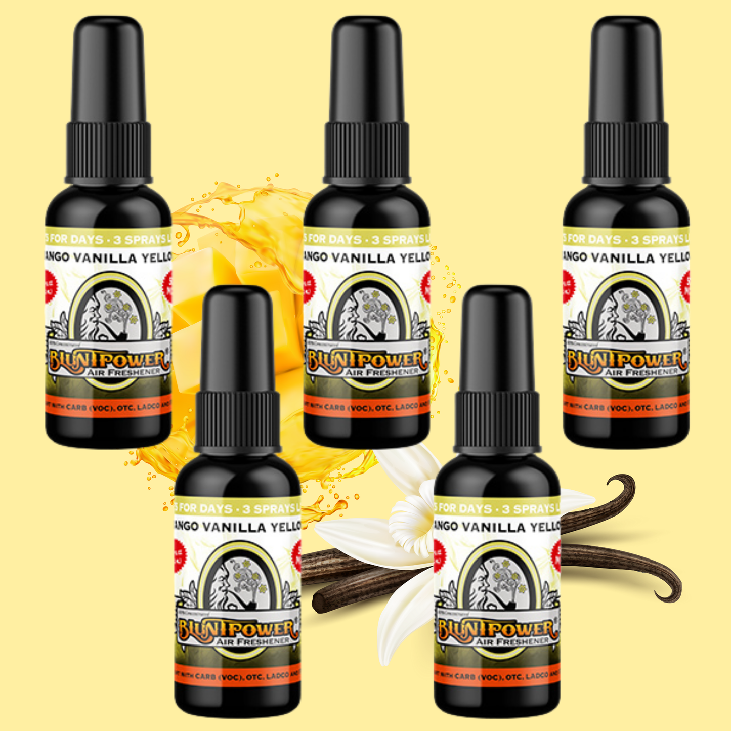 Mango Vanilla Yellow Air Freshener Spray - BluntPower Air Freshener