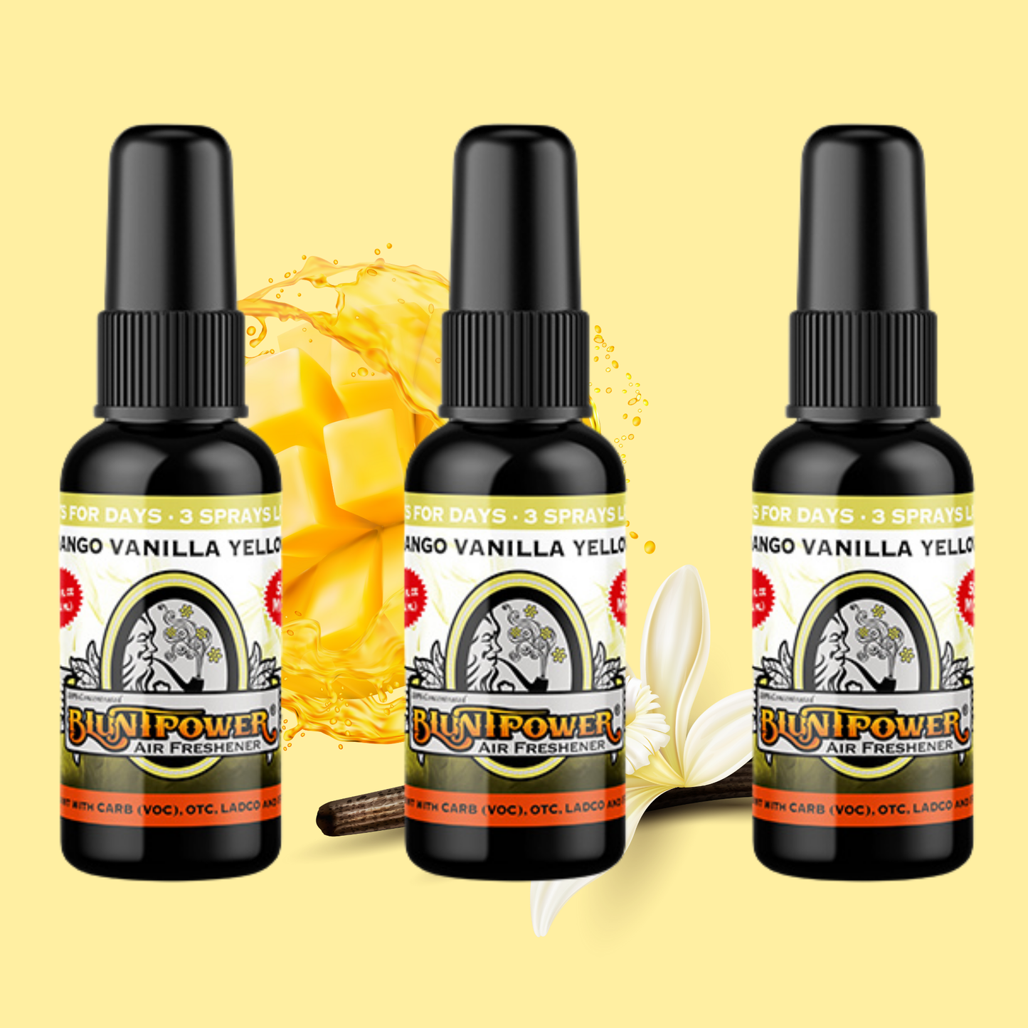 Mango Vanilla Yellow Air Freshener Spray - BluntPower Air Freshener