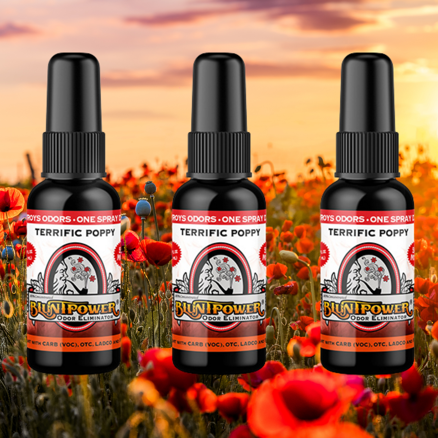 Terrific Poppy Odor Eliminator Spray - BluntPower Air Freshener