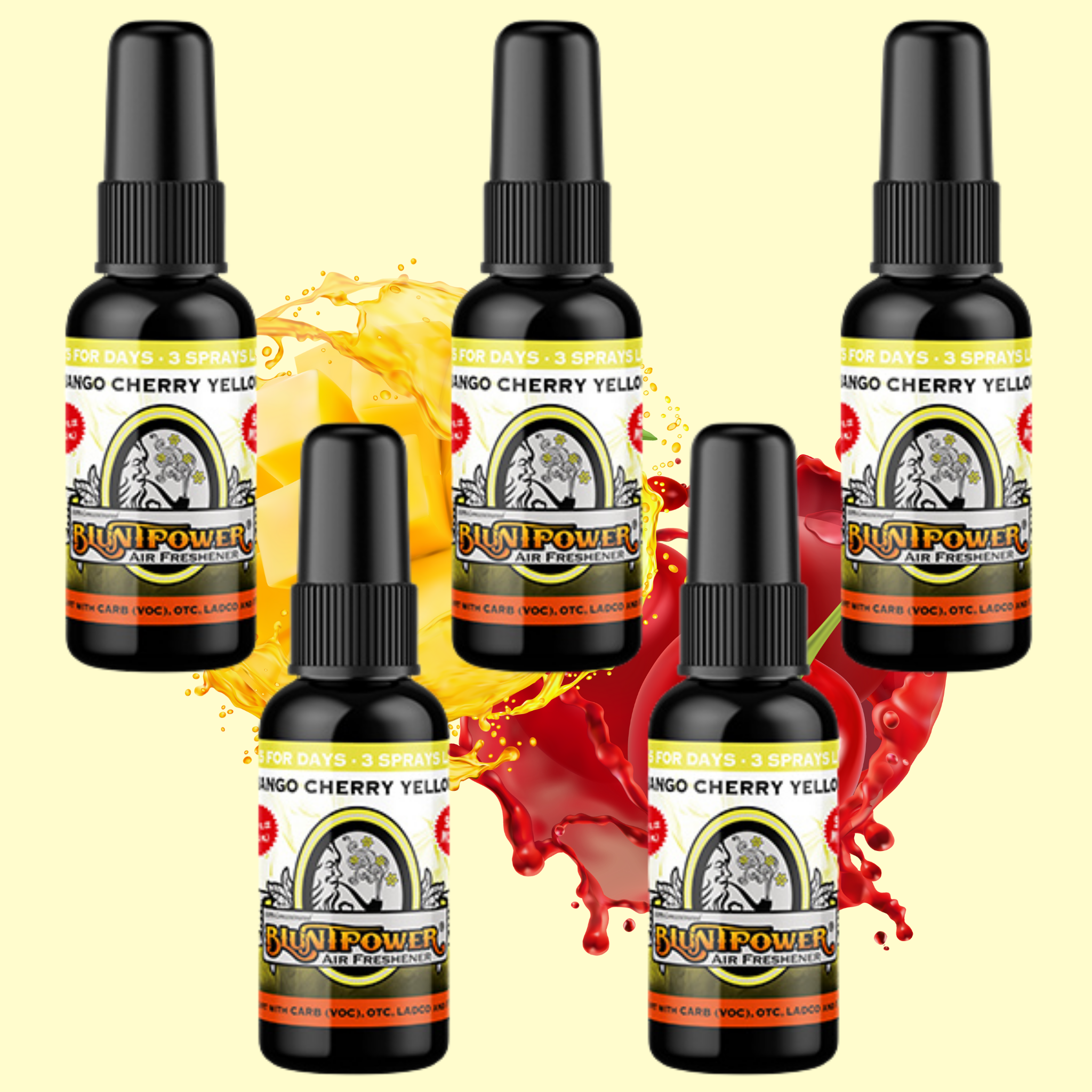 Mango Cherry Yellow Air Freshener Bundle (5 Pack) - BluntPower Air Freshener