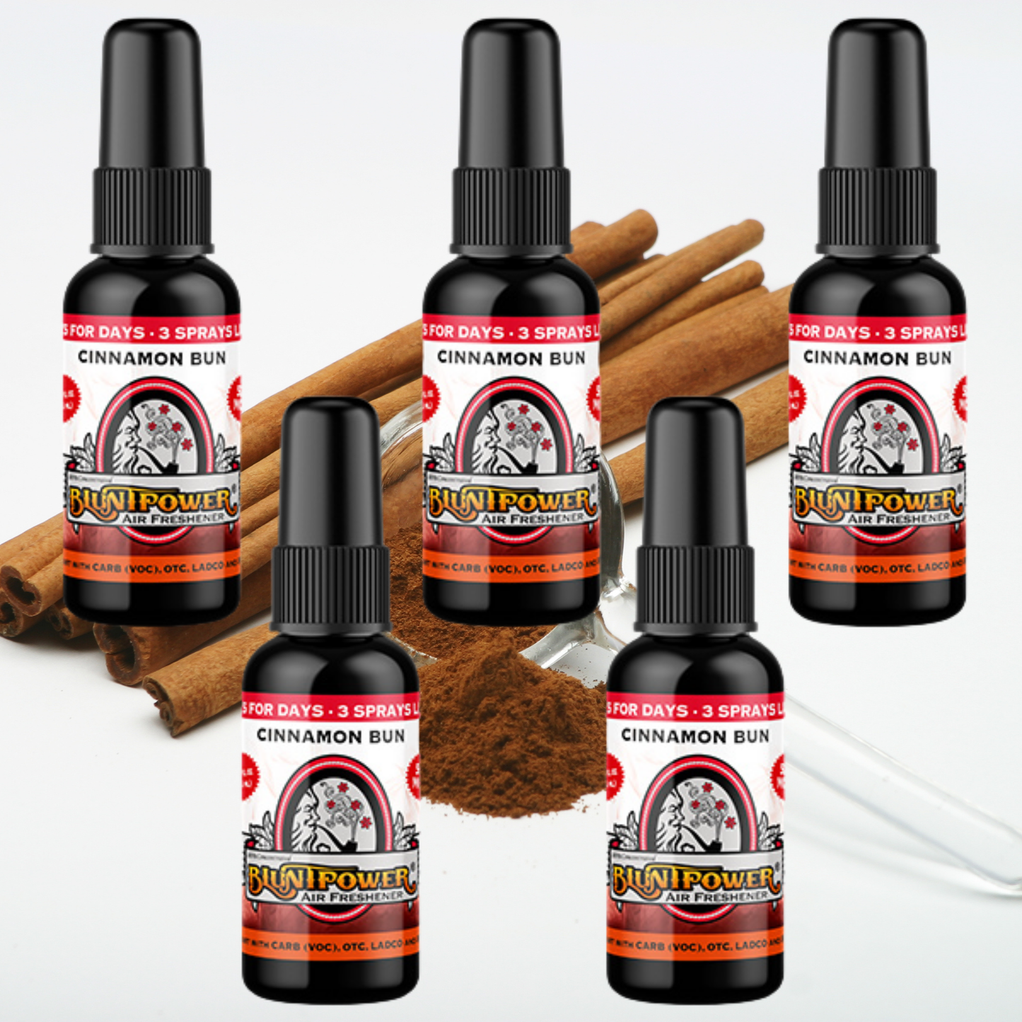 Cinnamon Bun Spray Air Freshener Bundle (5 Pack) - BluntPower Air Freshener