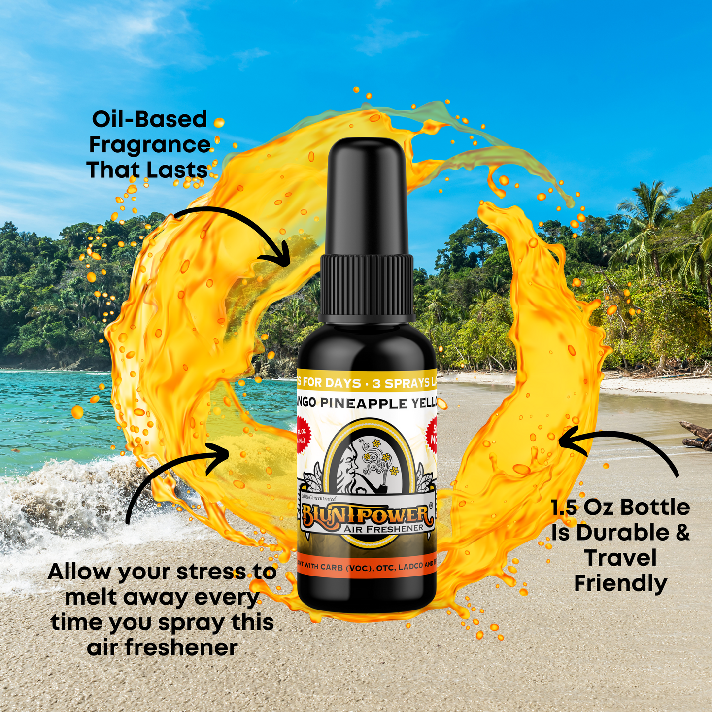 Mango Pineapple Yellow Air Freshener Spray - BluntPower Air Freshener