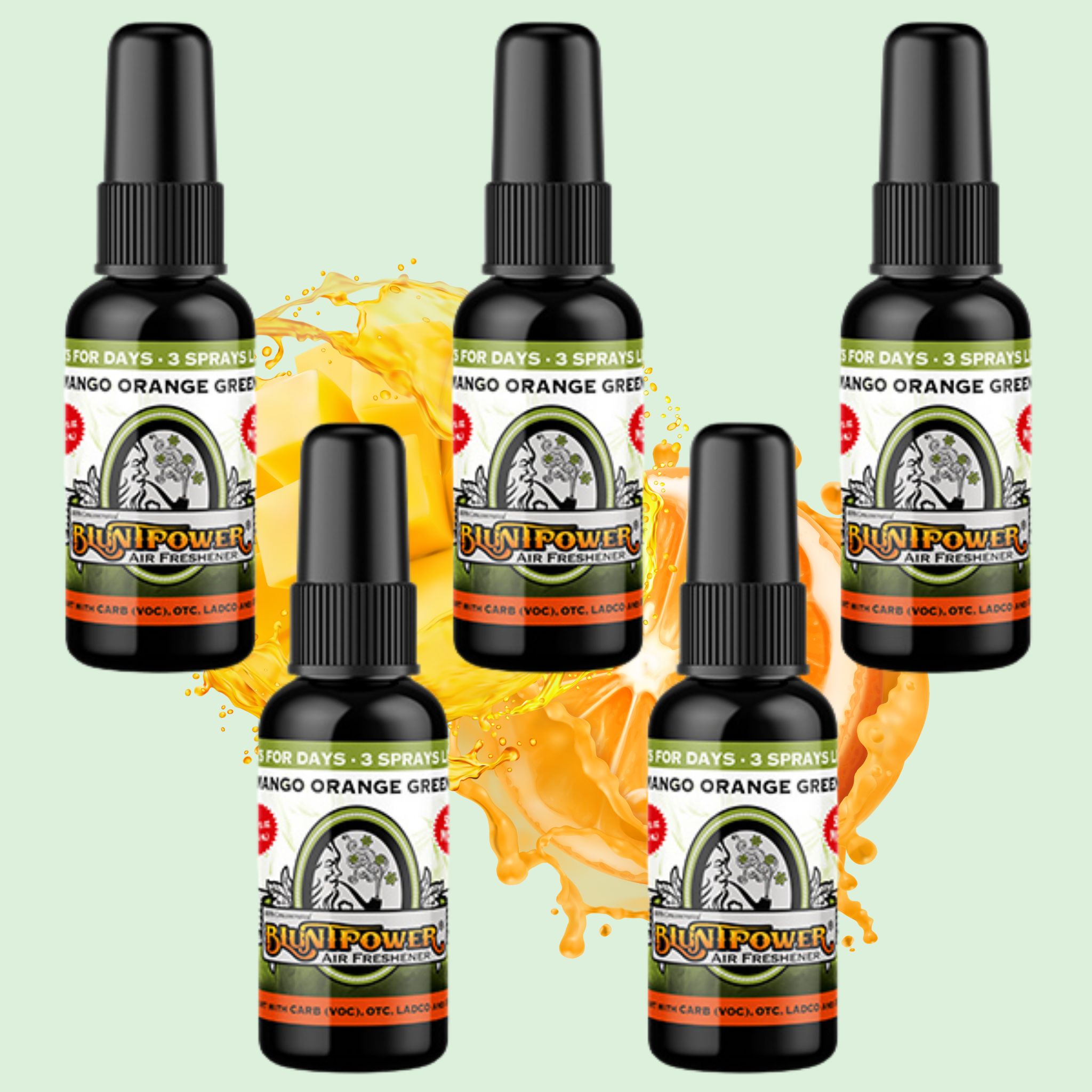 Mango Orange Green Air Freshener Spray - BluntPower Air Freshener