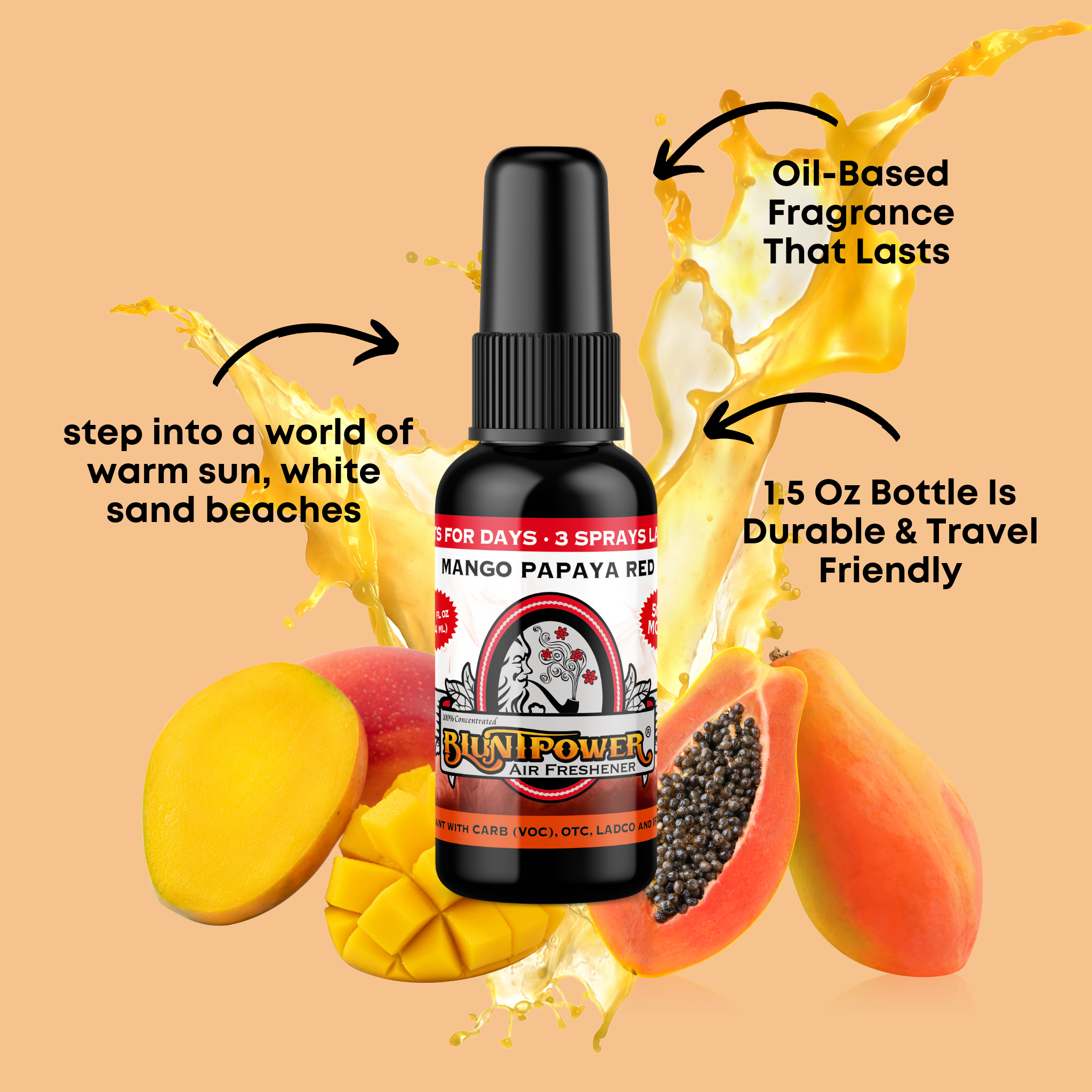 Mango Papaya Red Air Freshener Spray - BluntPower Air Freshener