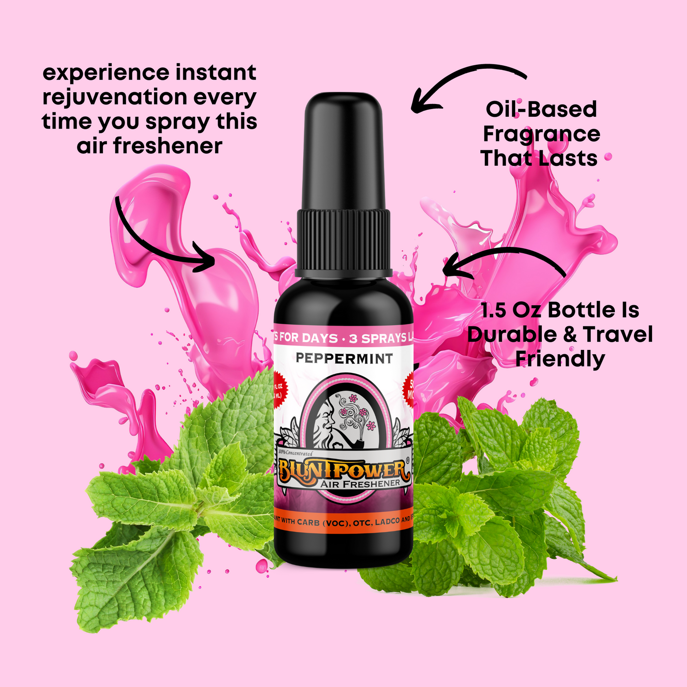 Peppermint Air Freshener Spray - BluntPower Air Freshener