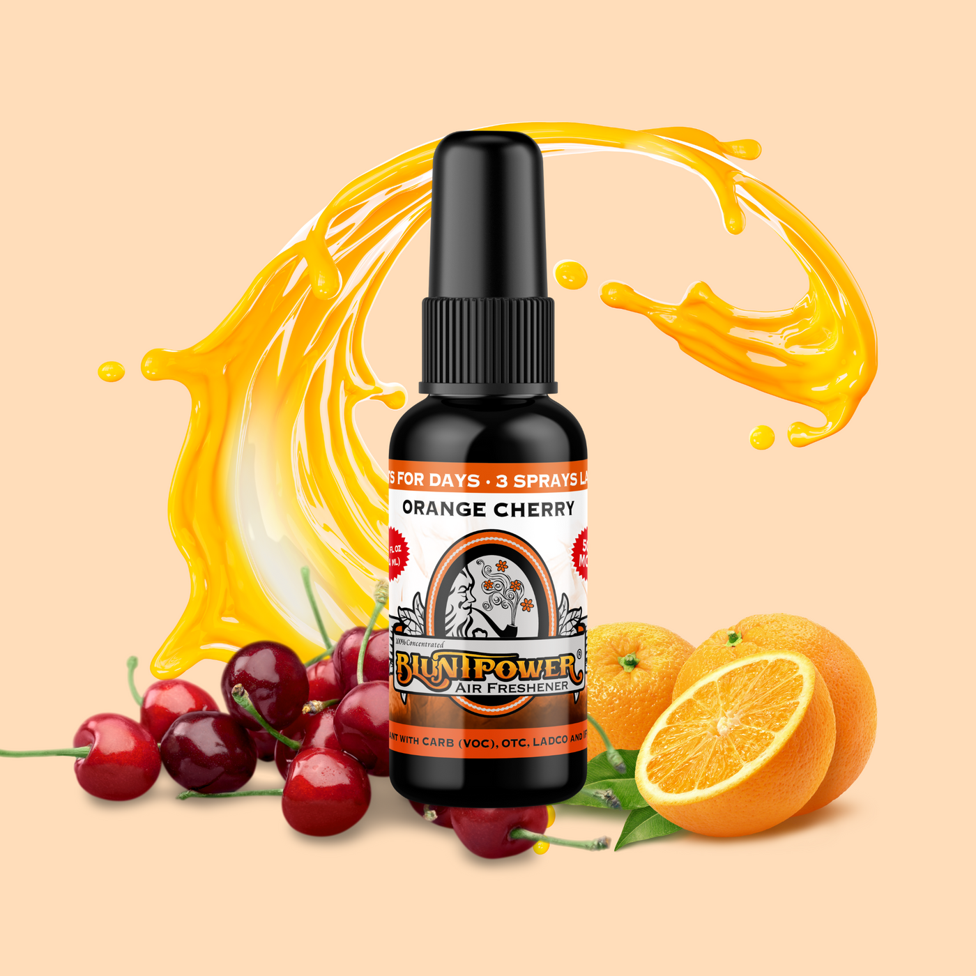 Orange Cherry Air Freshener Spray - BluntPower Air Freshener