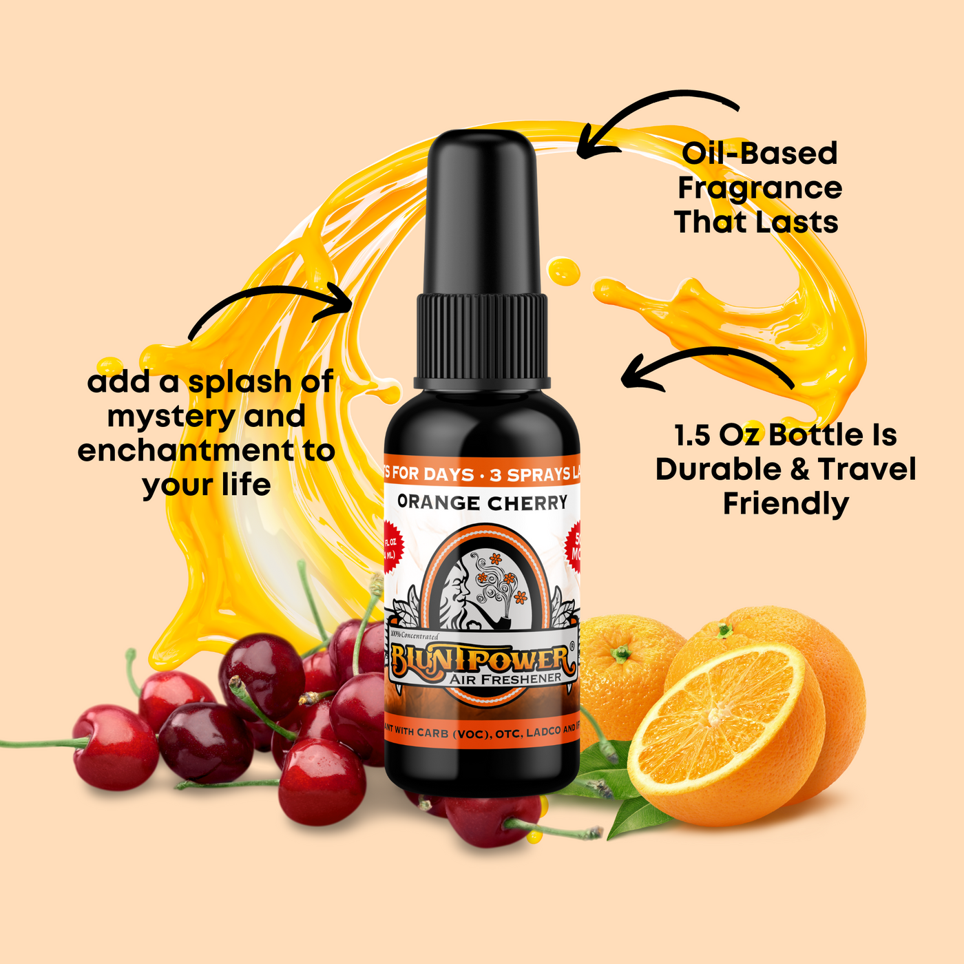 Orange Cherry Air Freshener Spray - BluntPower Air Freshener