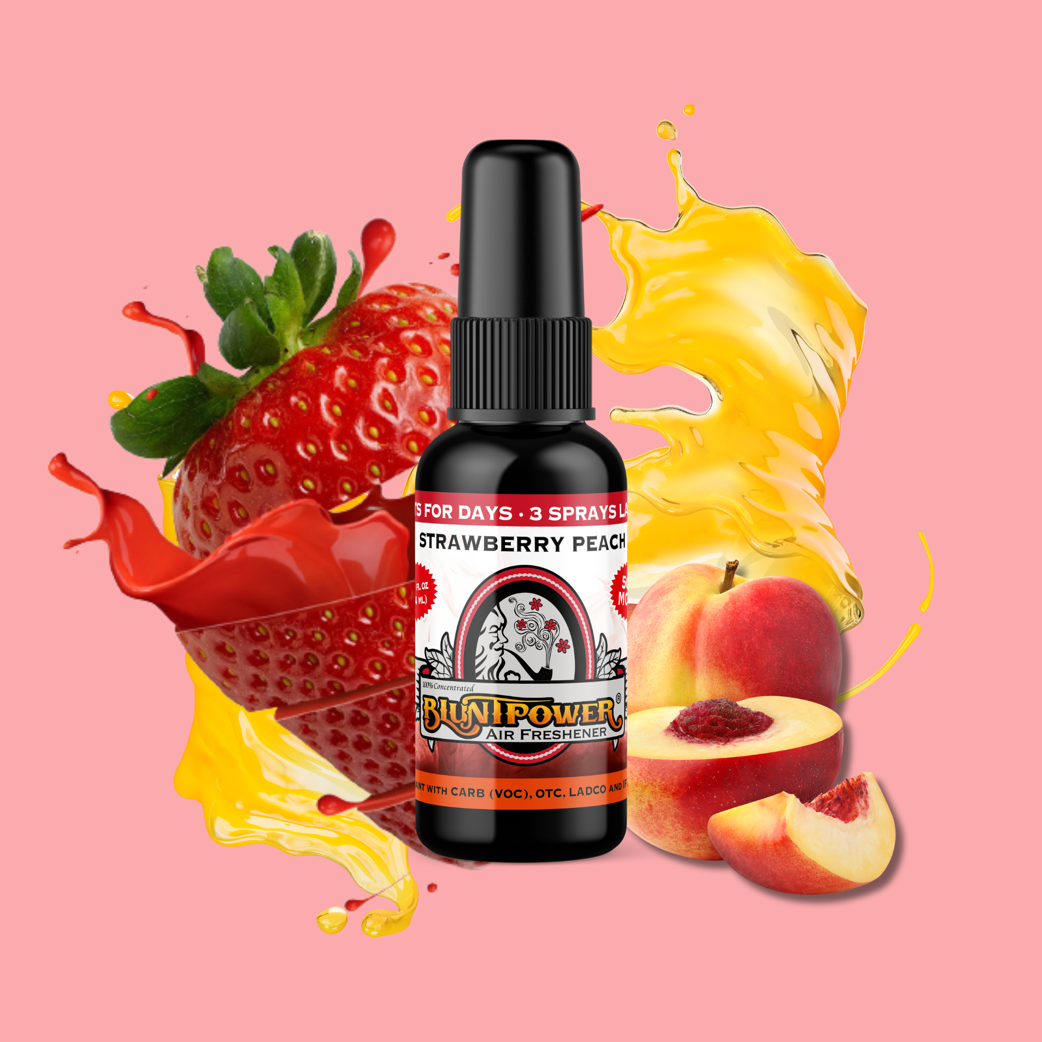 Strawberry Peach Air Freshener Spray - BluntPower Air Freshener