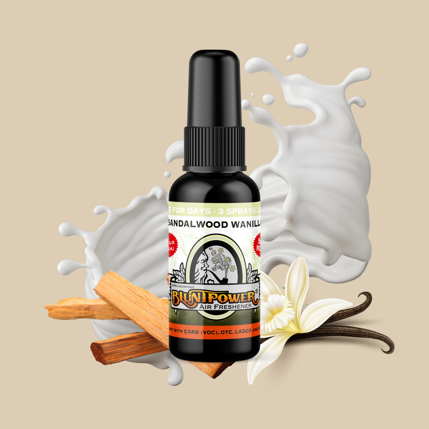 Sandalwood & Vanilla Air Freshener Spray - BluntPower Air Freshener