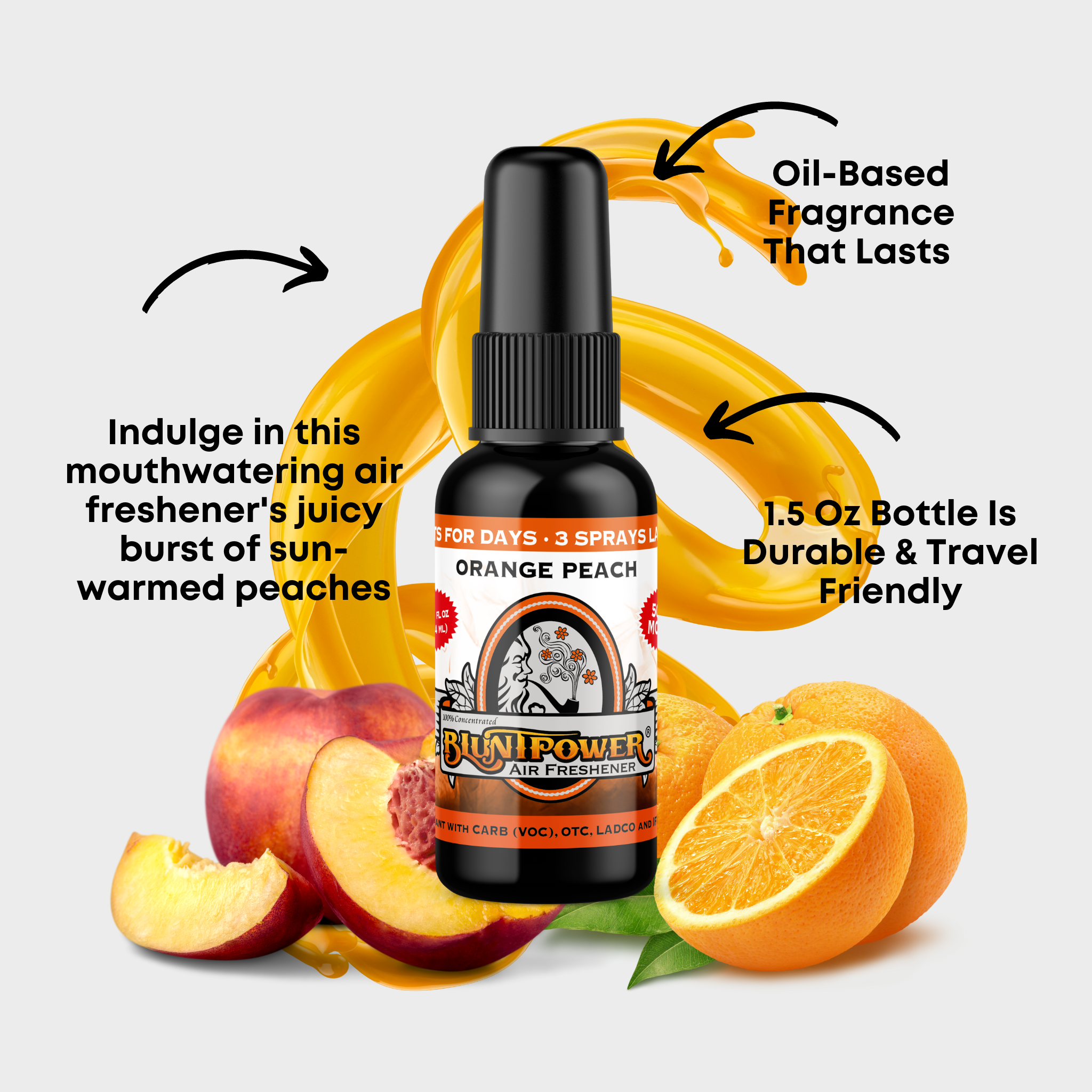 Orange Peach Air Freshener Spray - BluntPower Air Freshener