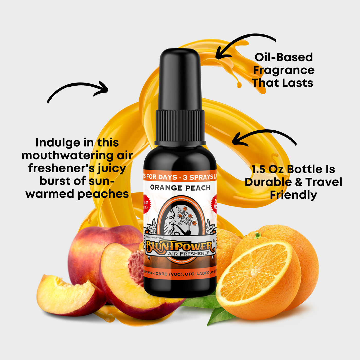 Orange Peach Air Freshener Spray - BluntPower Air Freshener