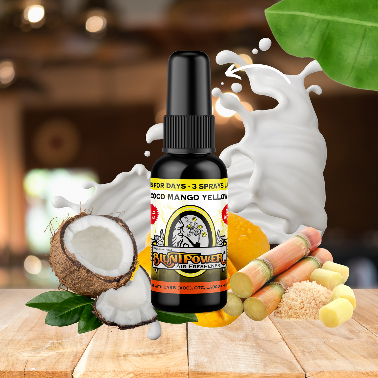 Coco Mango Yellow Air Freshener Spray - BluntPower Air Freshener