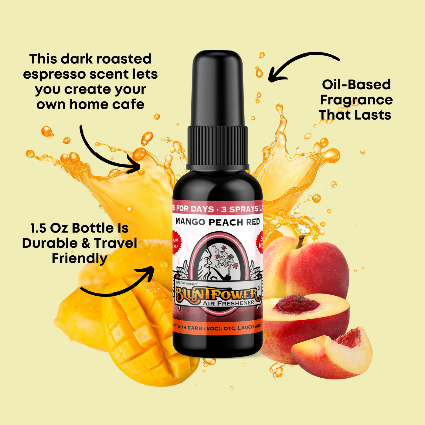 Mango Peach Red Air Freshener Spray - BluntPower Air Freshener