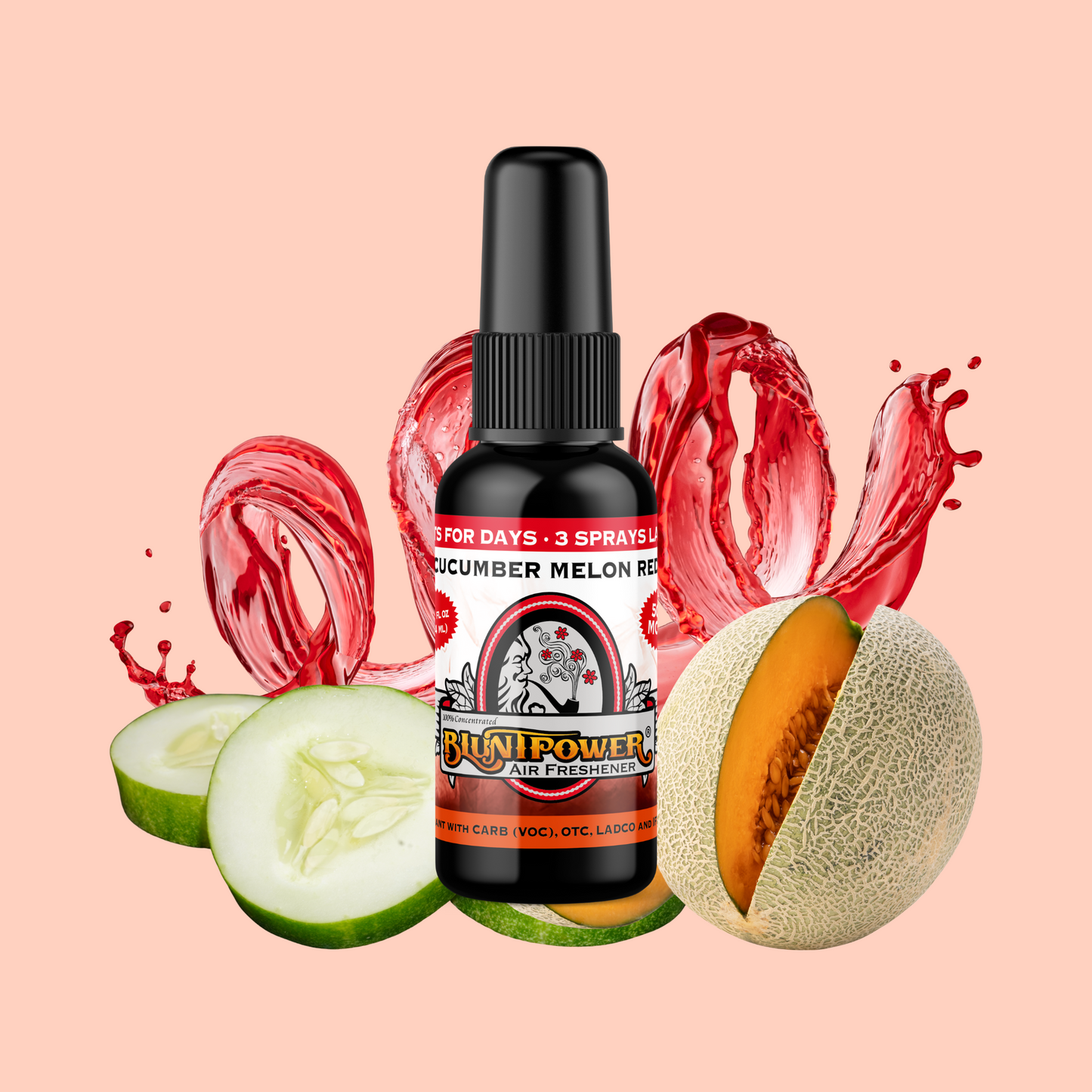 Cucumber Melon Red Air Freshener Spray - BluntPower Air Freshener