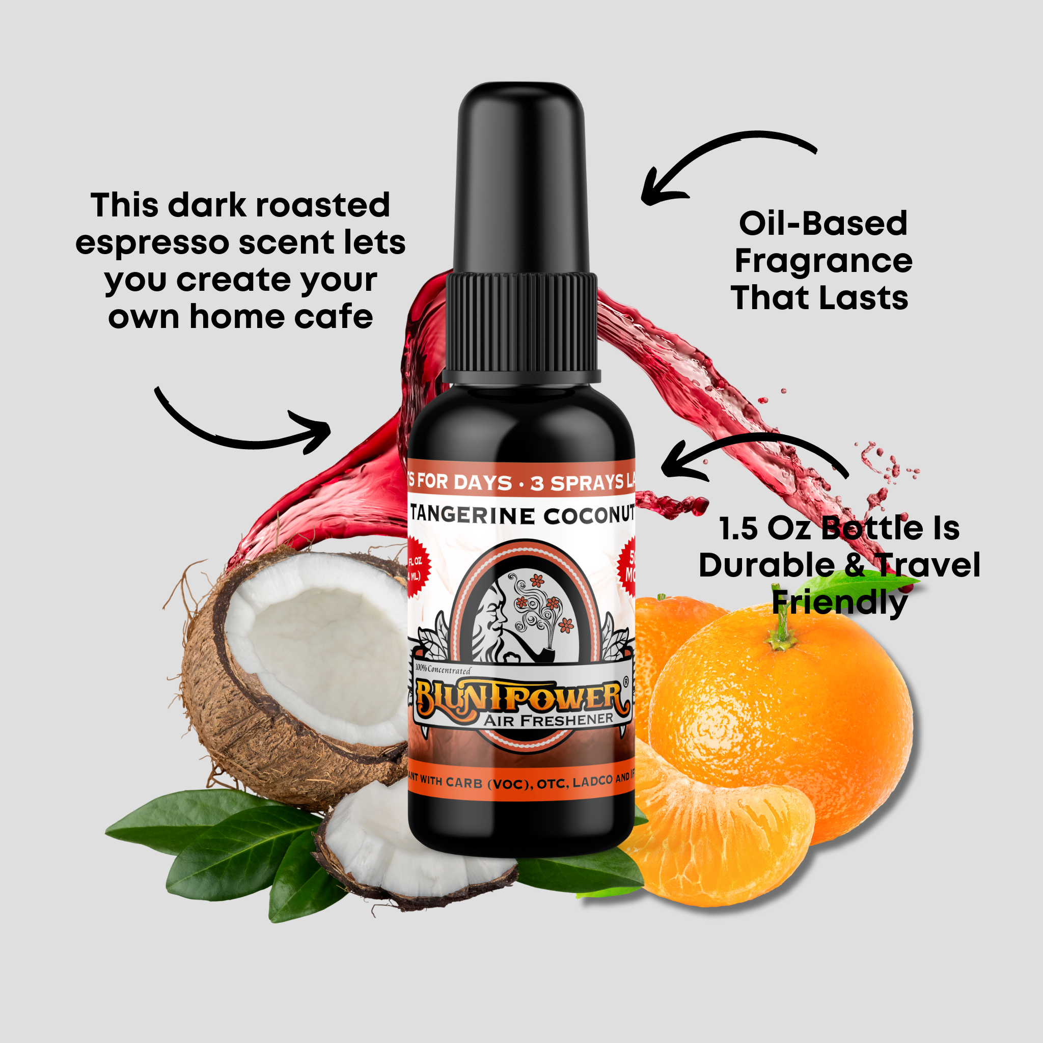 Tangerine Coconut Air Freshener Spray - BluntPower Air Freshener