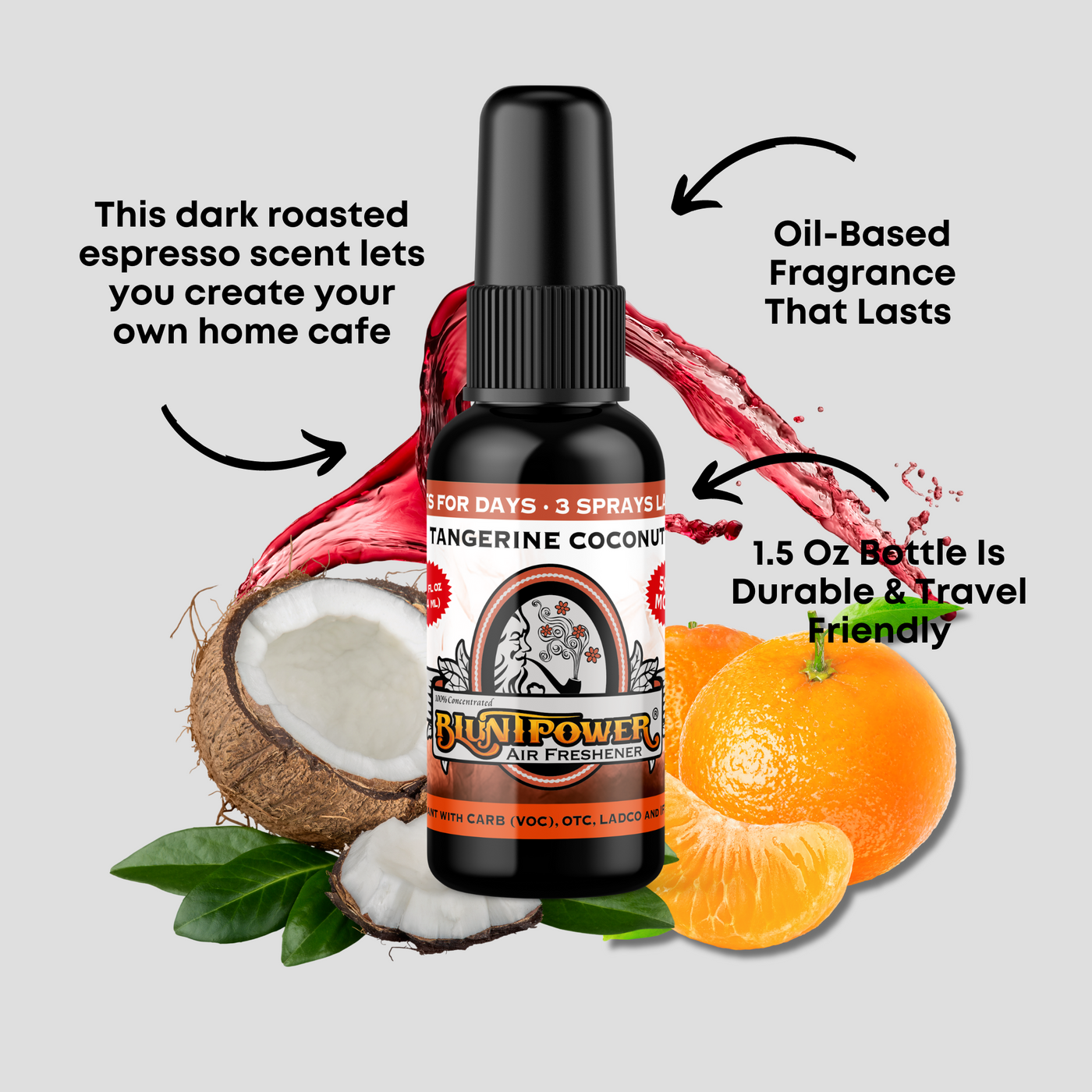 Tangerine Coconut Air Freshener Spray - BluntPower Air Freshener