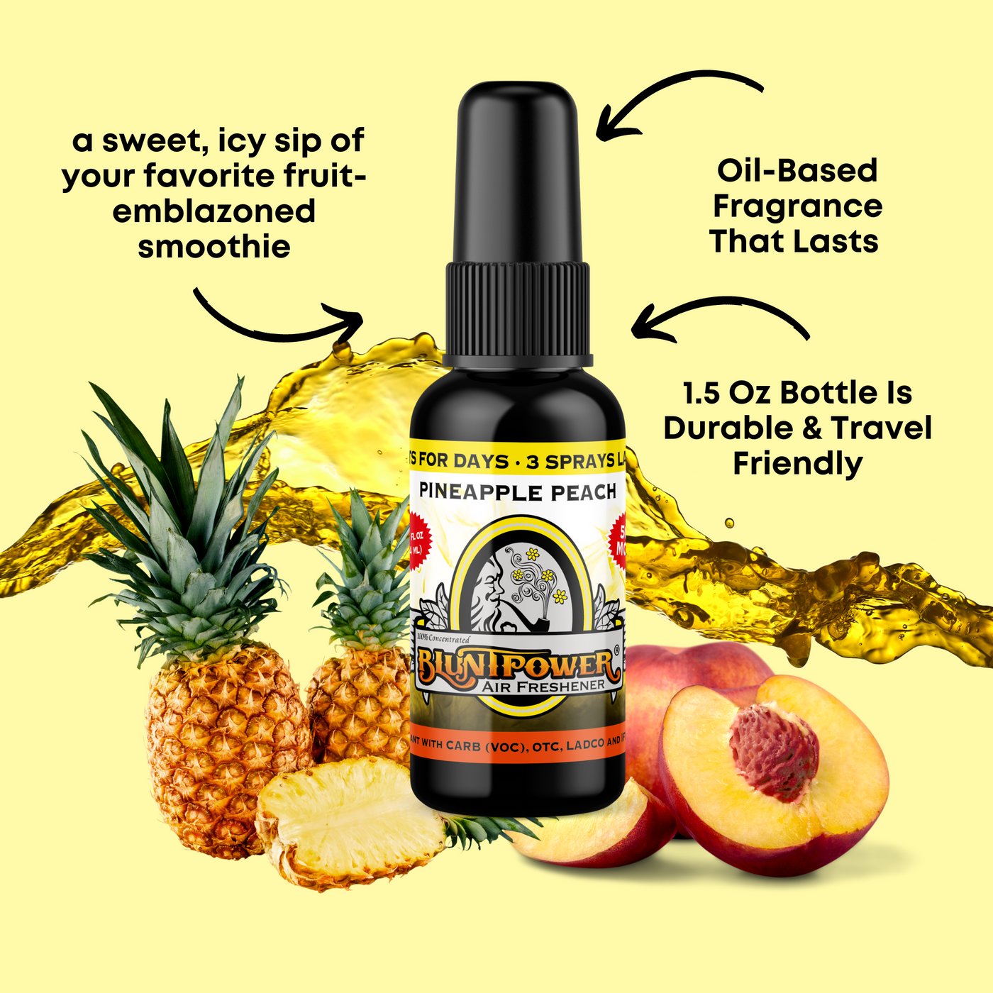 Pineapple Peach Air Freshener Spray - BluntPower Air Freshener