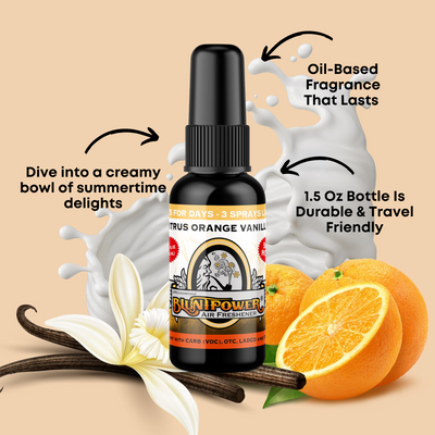 Citrus Orange Vanilla Air Freshener Spray - BluntPower Air Freshener