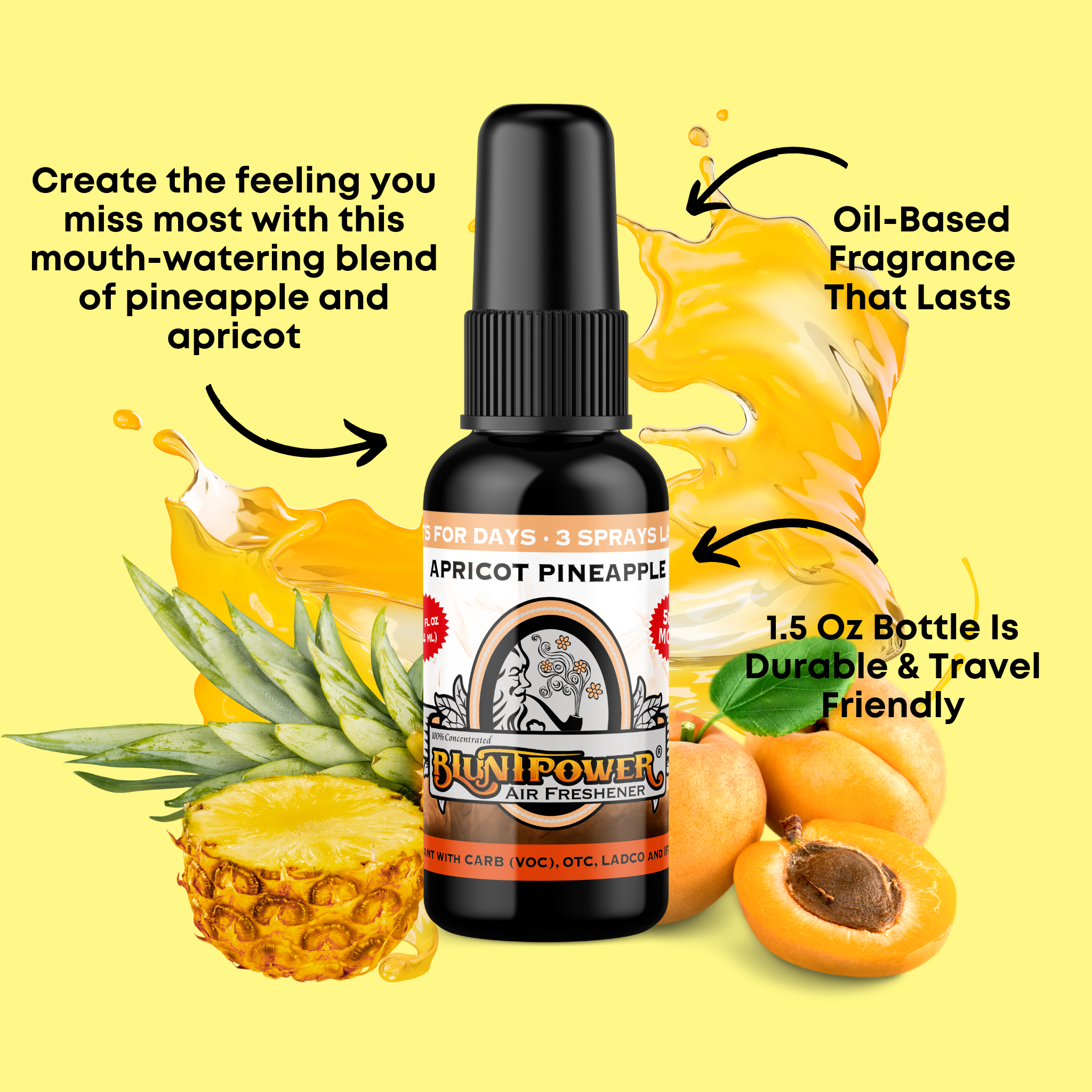 Apricot Pineapple Air Freshener Spray - BluntPower Air Freshener
