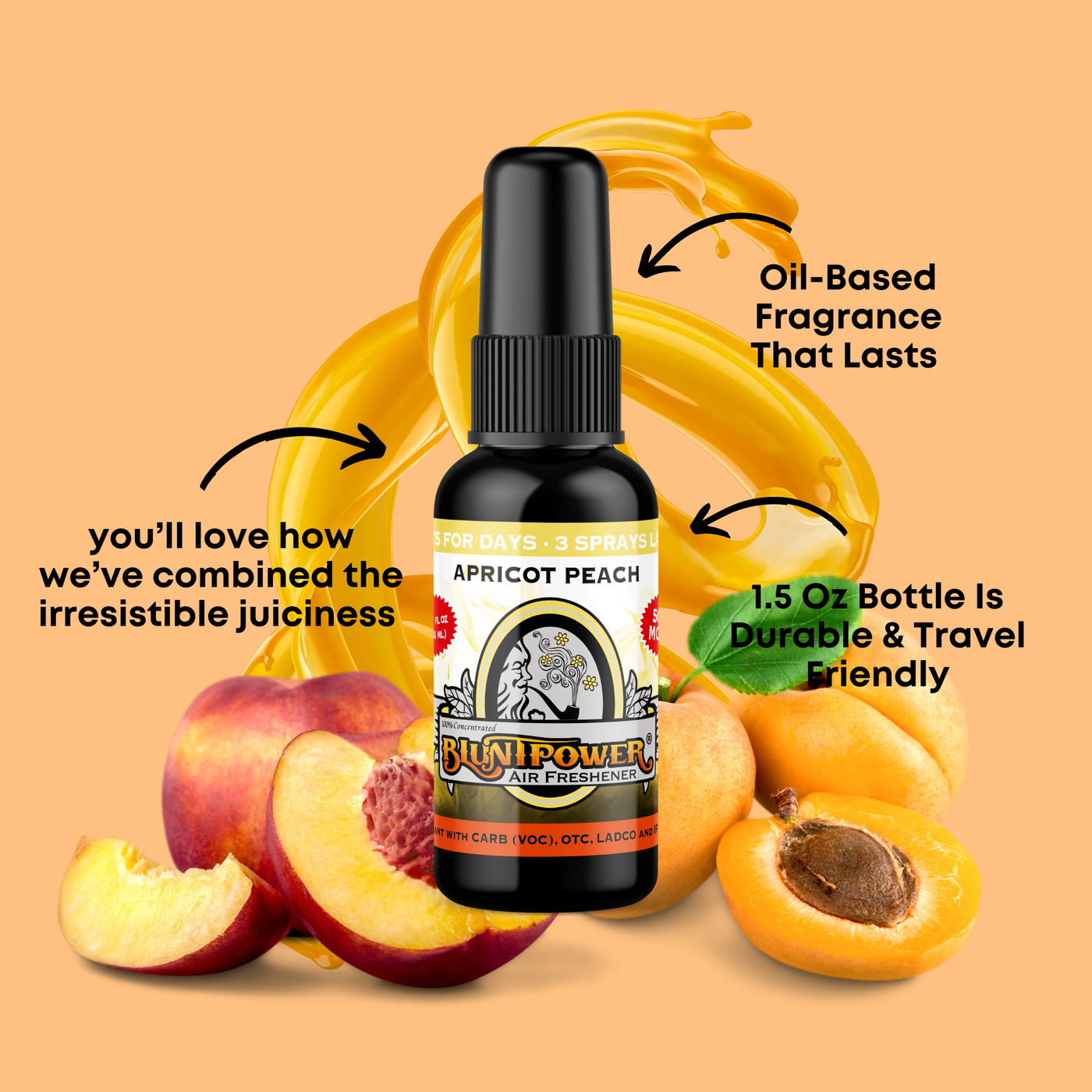 Apricot Peach Air Freshener Spray - BluntPower Air Freshener