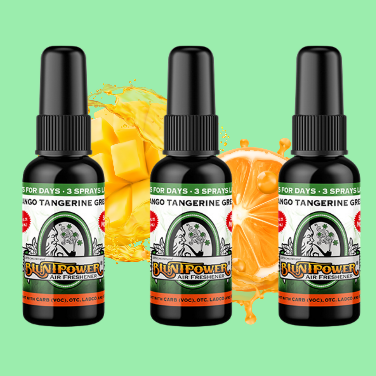 Mango Tangerine Green Air Freshener Bundle (3 Pack) - BluntPower Air Freshener