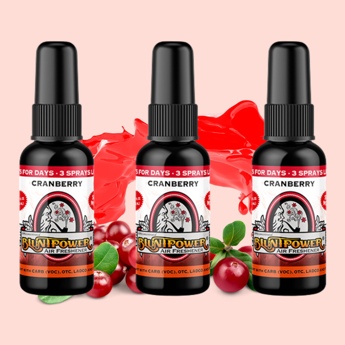 Cranberry Spray Air Freshener Bundle (3 Pack) - BluntPower Air Freshener